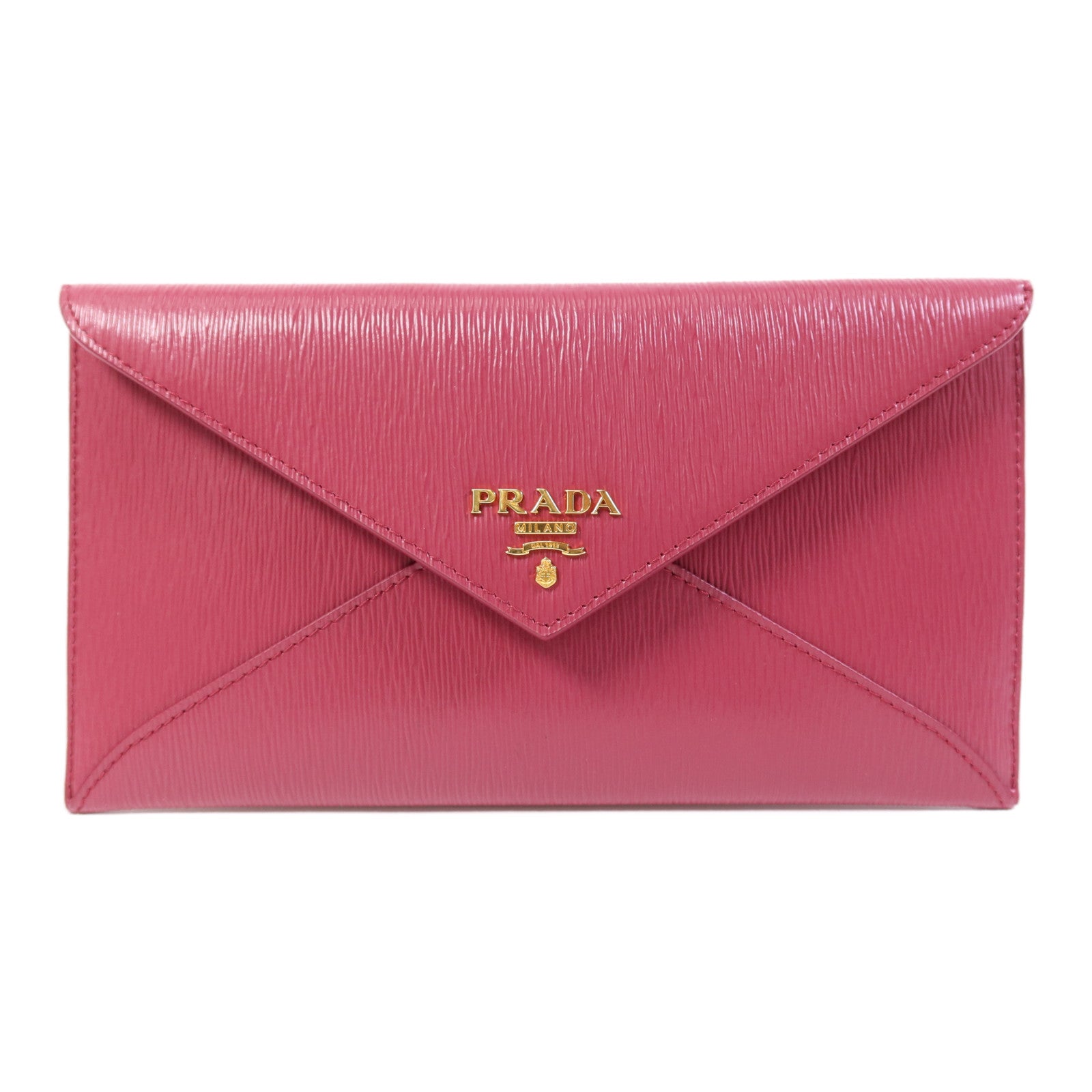 PRADA 牛皮皮革Long Wallet金扣錢包