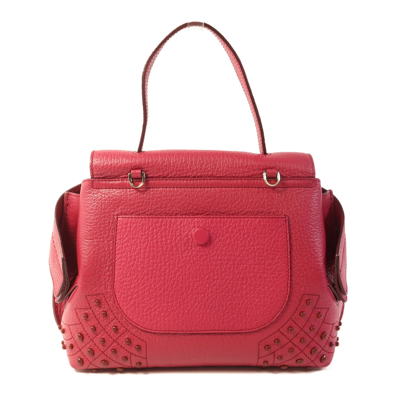 TOD'S 牛皮皮革2 Way Shoulder金扣手挽肩背兩用袋