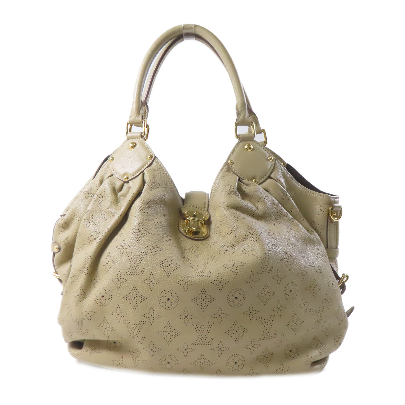LOUIS VUITTON Mahina Mahina Neo L金扣肩背袋淺啡色