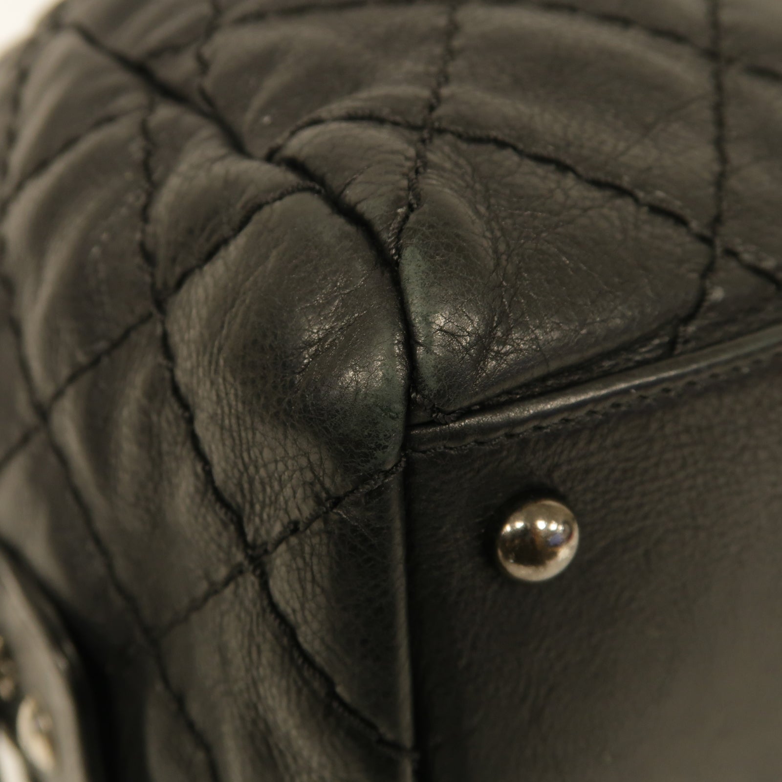 CHANEL 【激減優惠】菱格牛皮皮革Chain Shoulder Bag銀扣鏈帶肩背袋黒色