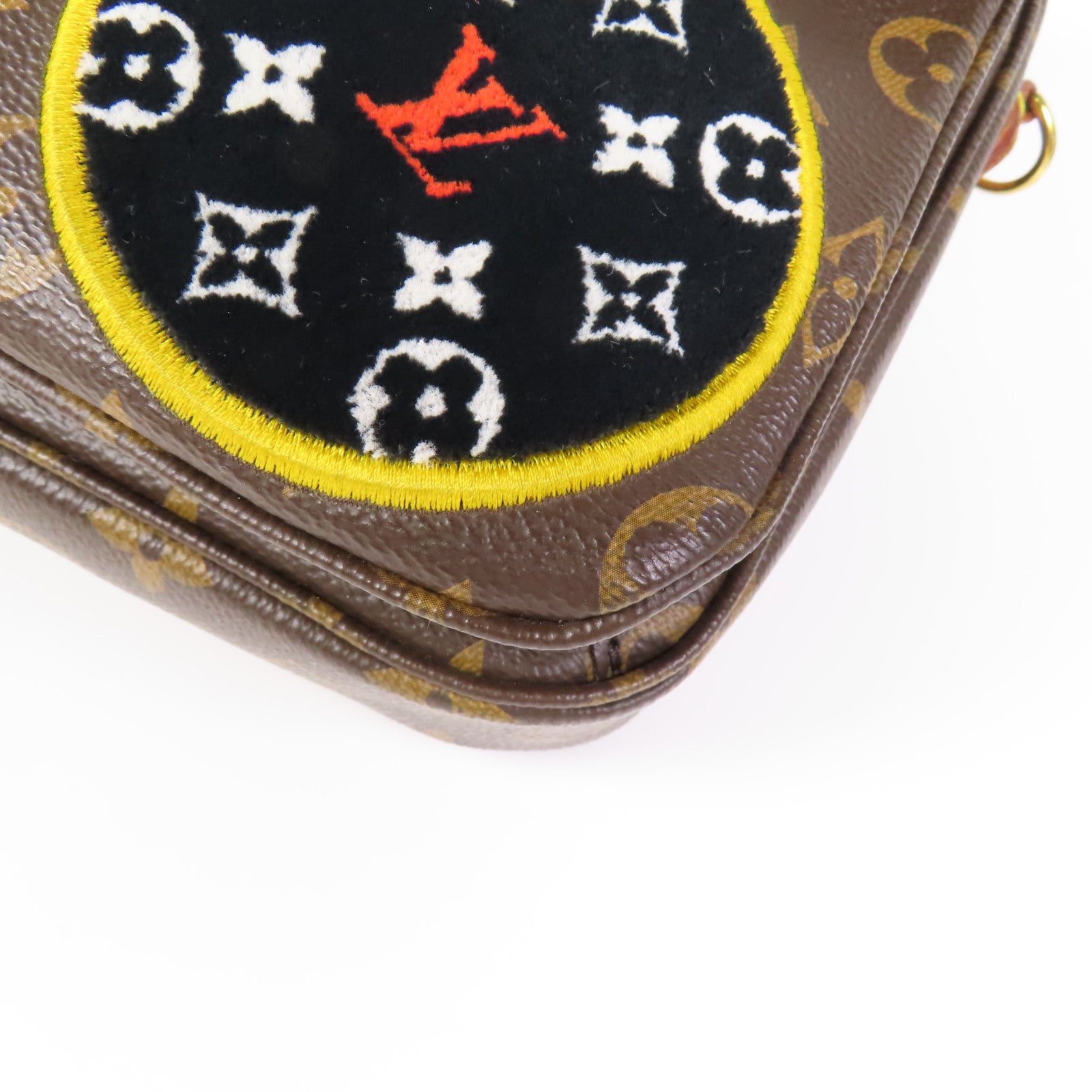LOUIS VUITTON Monogram Patches Pochette Metis金扣手挽肩背兩用袋棕色