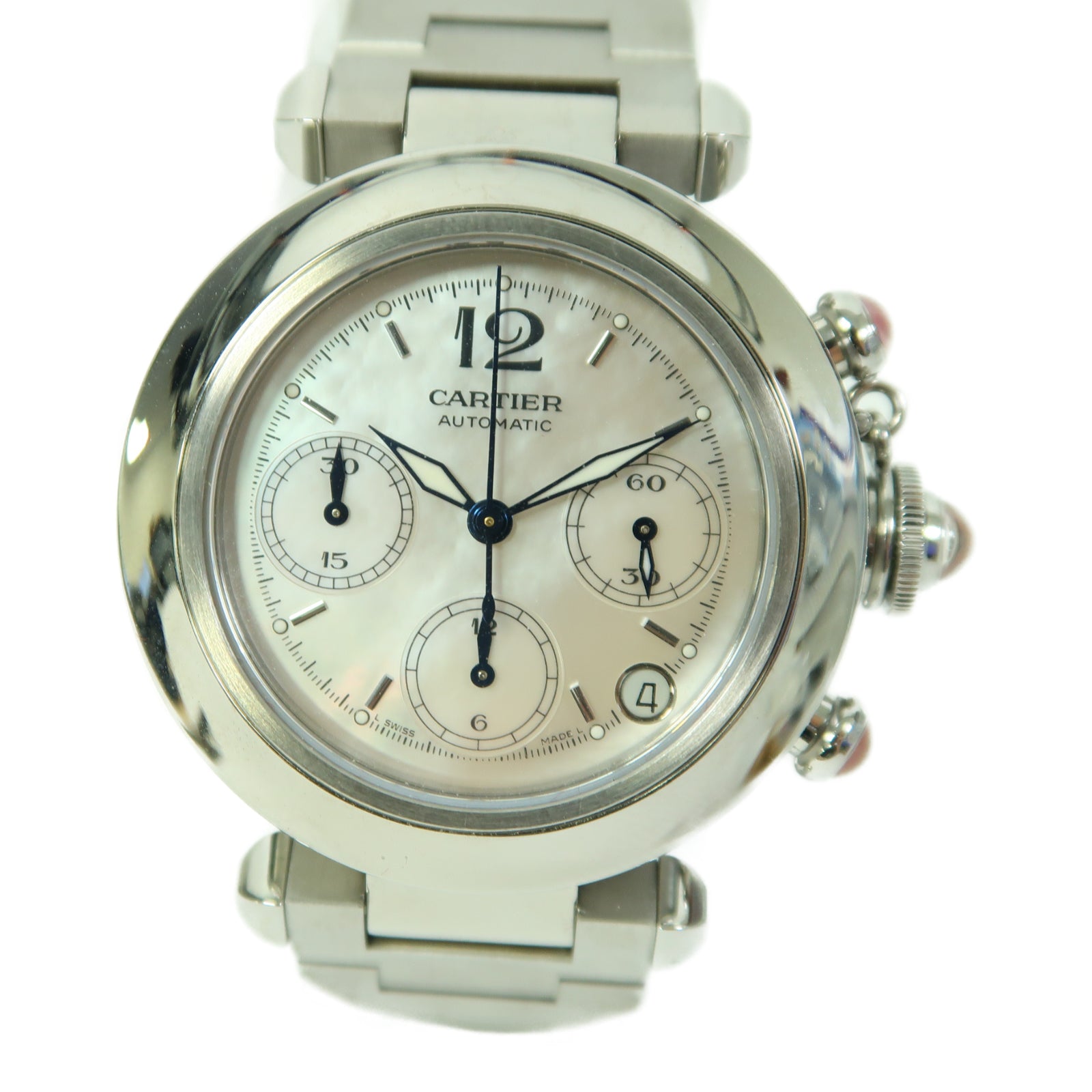 CARTIER Pasha C不鏽鋼手錶自動機芯銀色