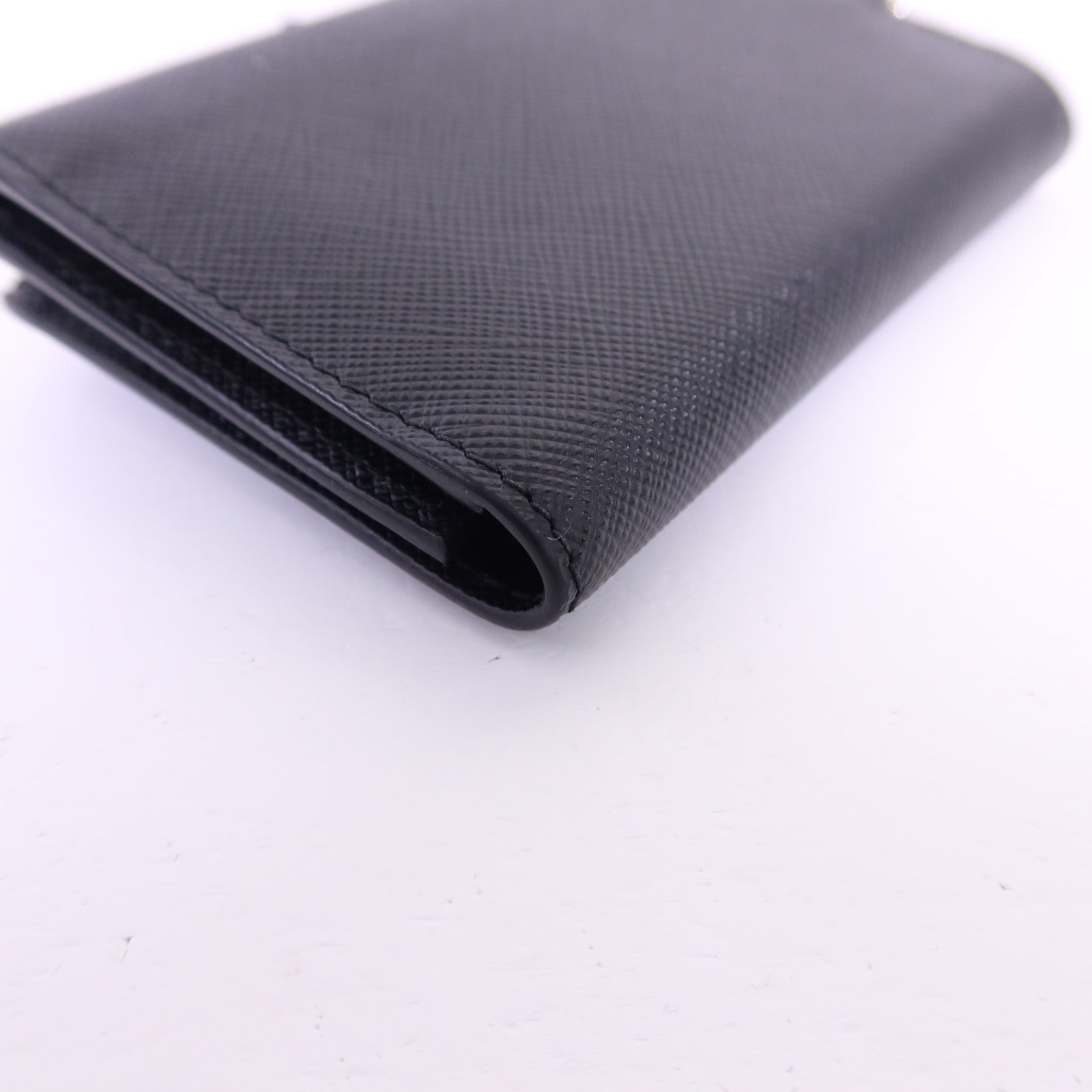 PRADA Saffiano皮革Trifold Wallet銀扣錢包