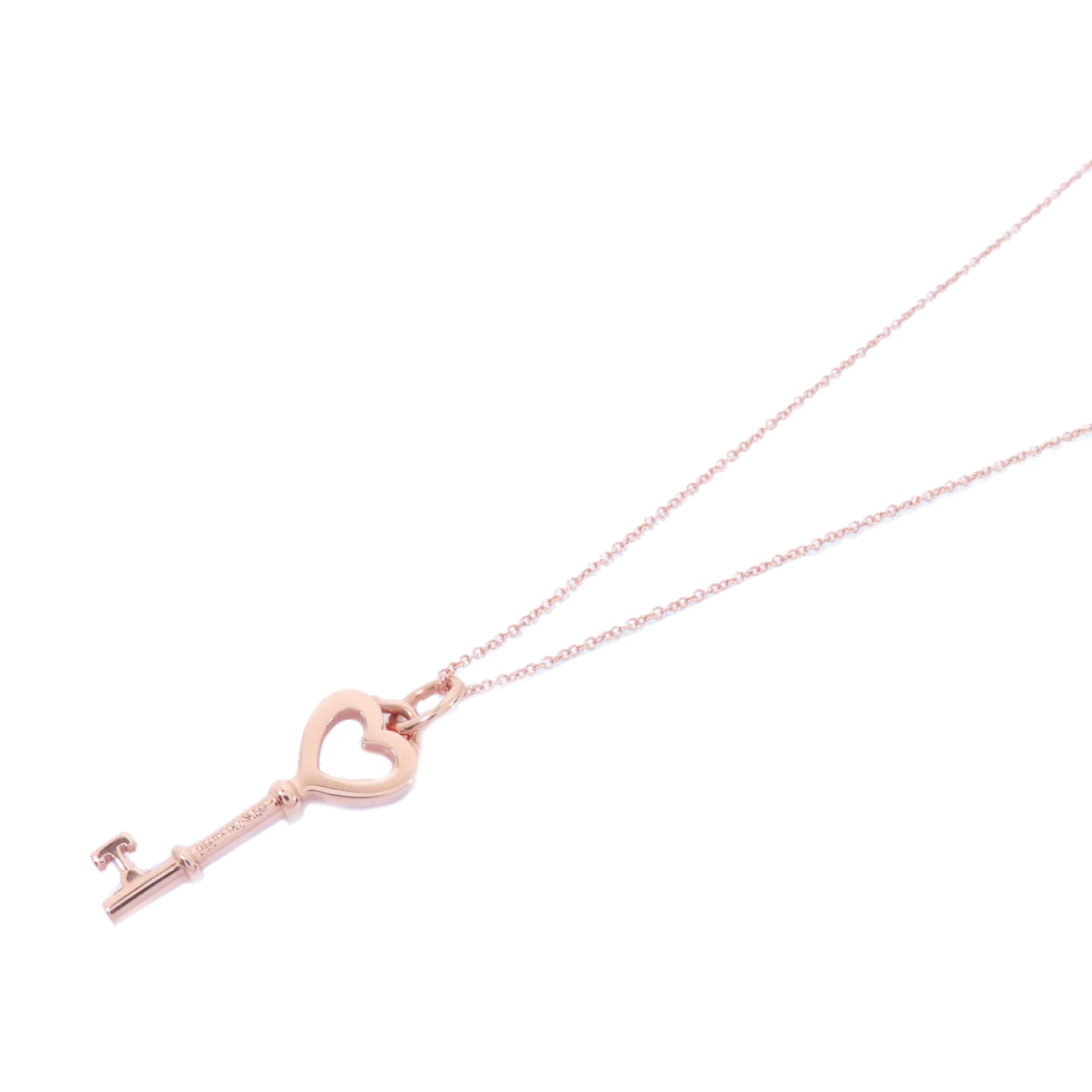 TIFFANY＆CO 【激減優惠】18K玫瑰金Heart Key Necklace項鍊