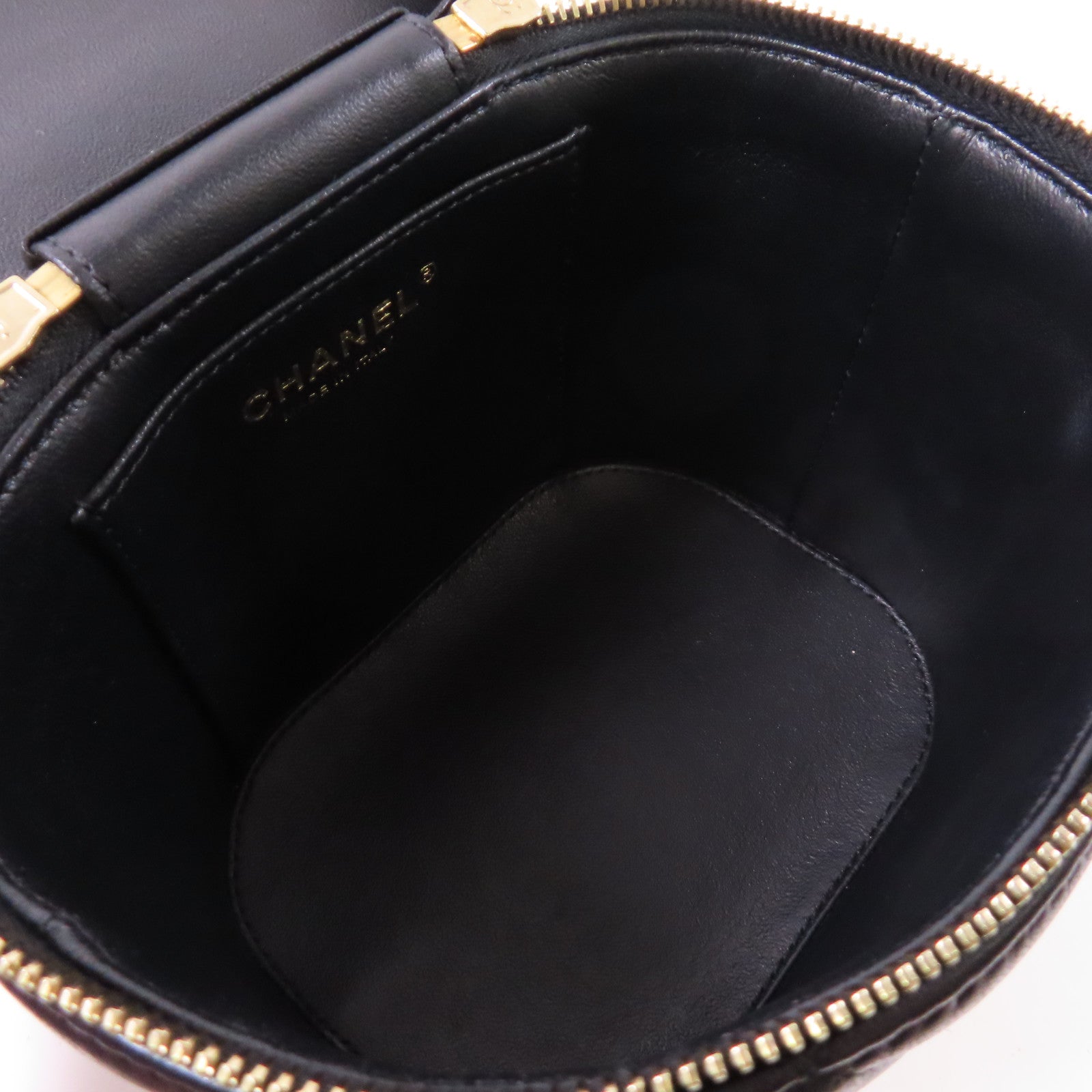 CHANEL CC GHW Trendy CC Vanity Case 2 Way Shoulder Bag Lambskin Leather Black