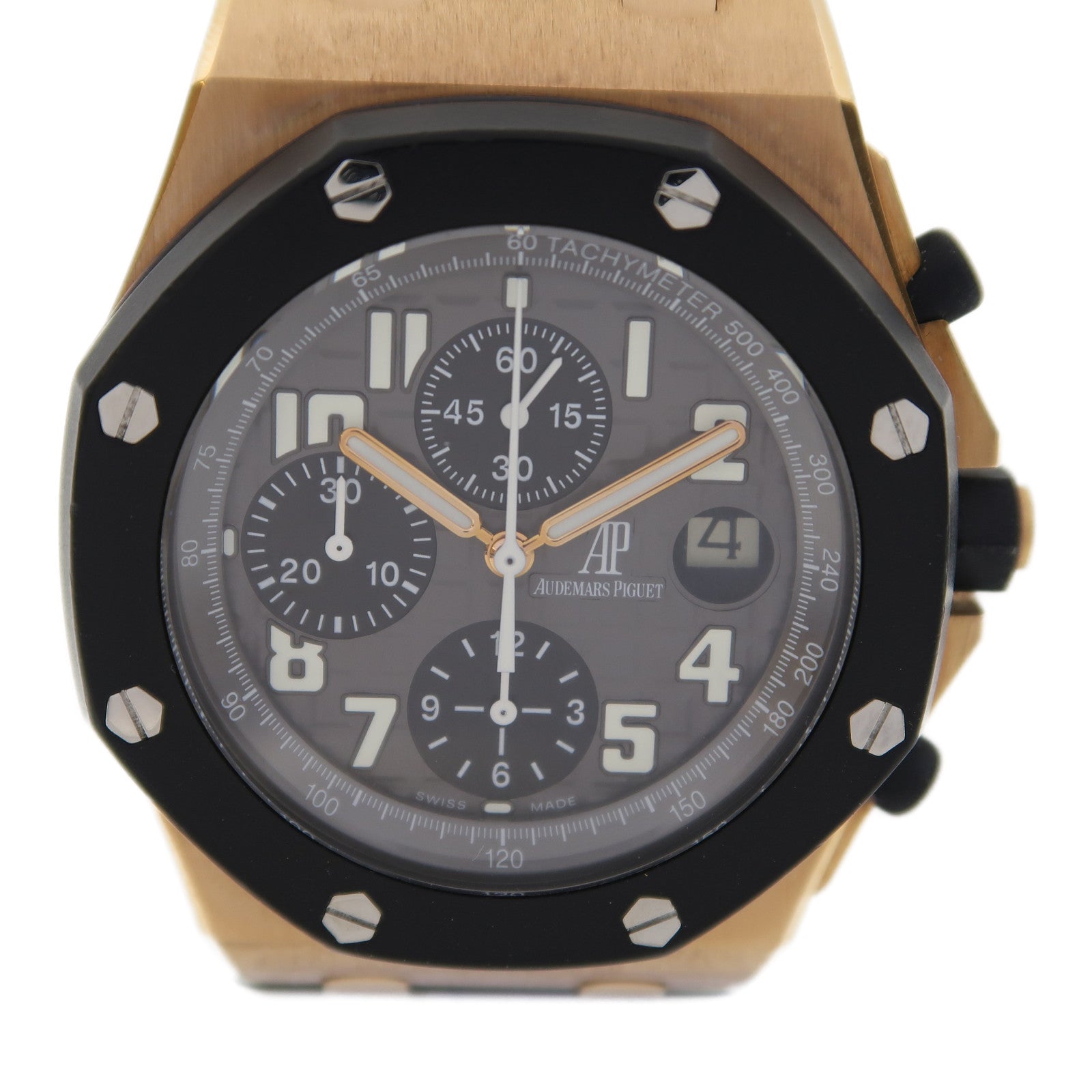AUDEMARS PIGUET Royal Oak Offshore Chronograph 18K玫瑰金/橡膠帶手錶自動機芯灰色