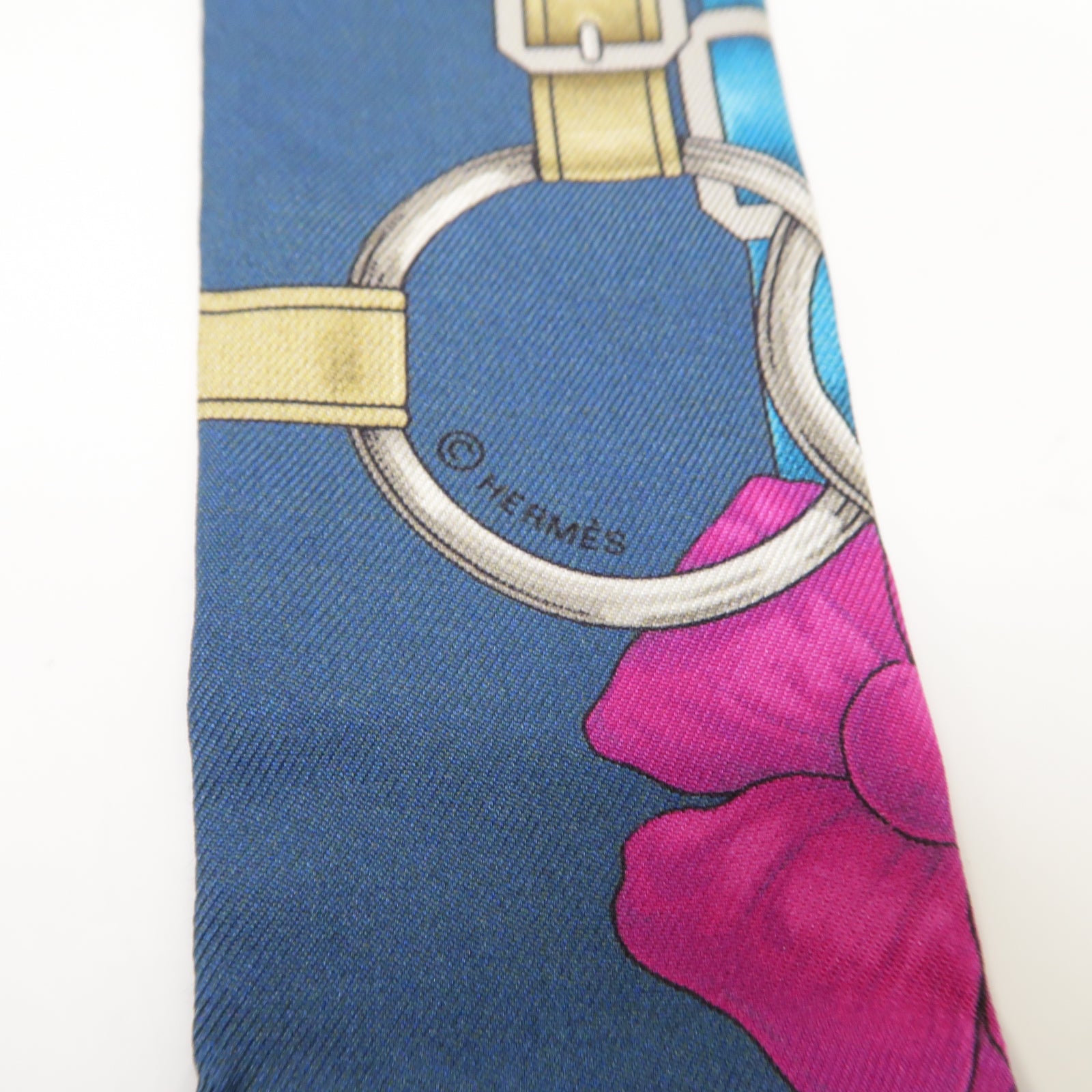HERMES 【激減優惠】絲質Twilly絲巾淺藍色/黃色/粉紅色