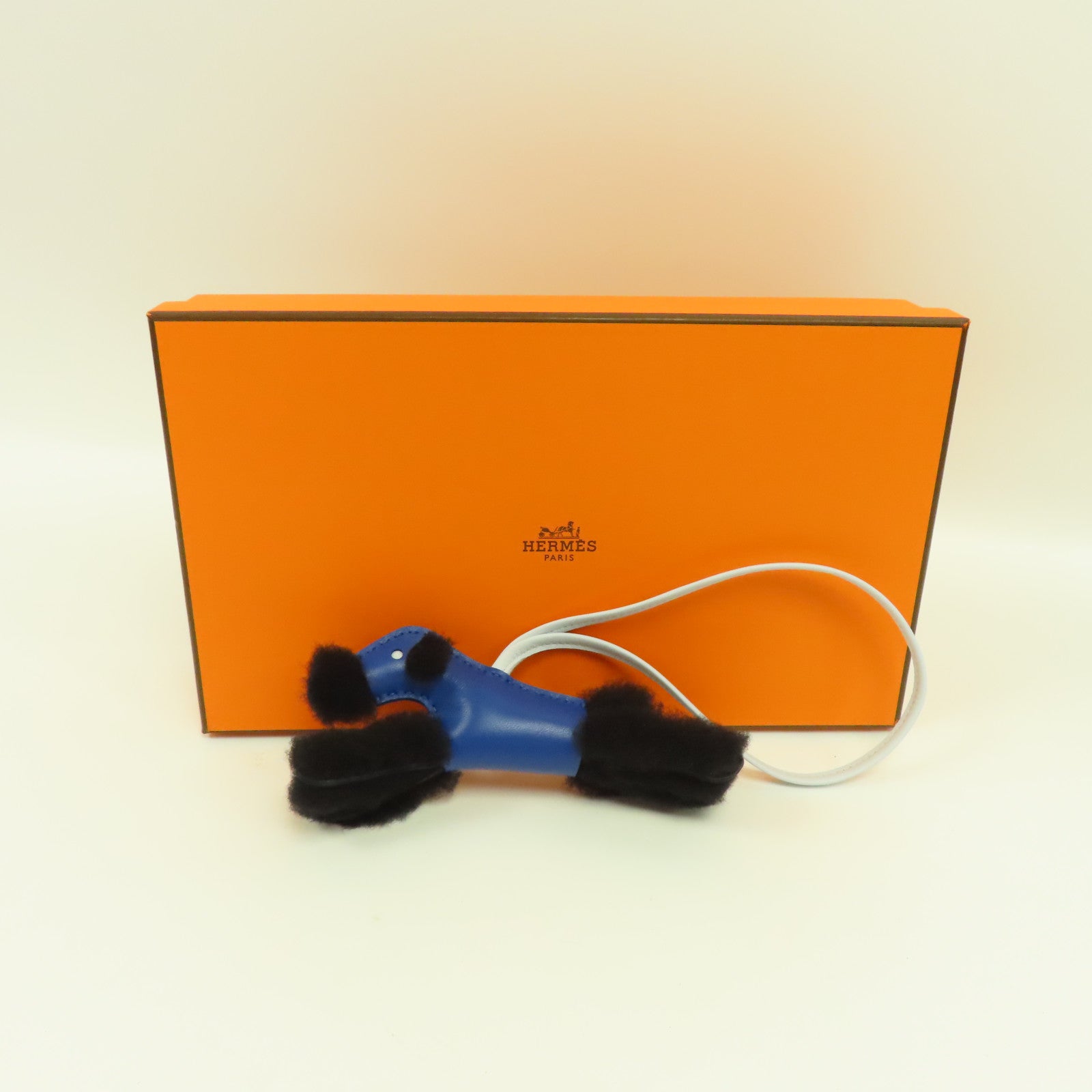 HERMES Swift皮革Budy Charm掛飾藍色