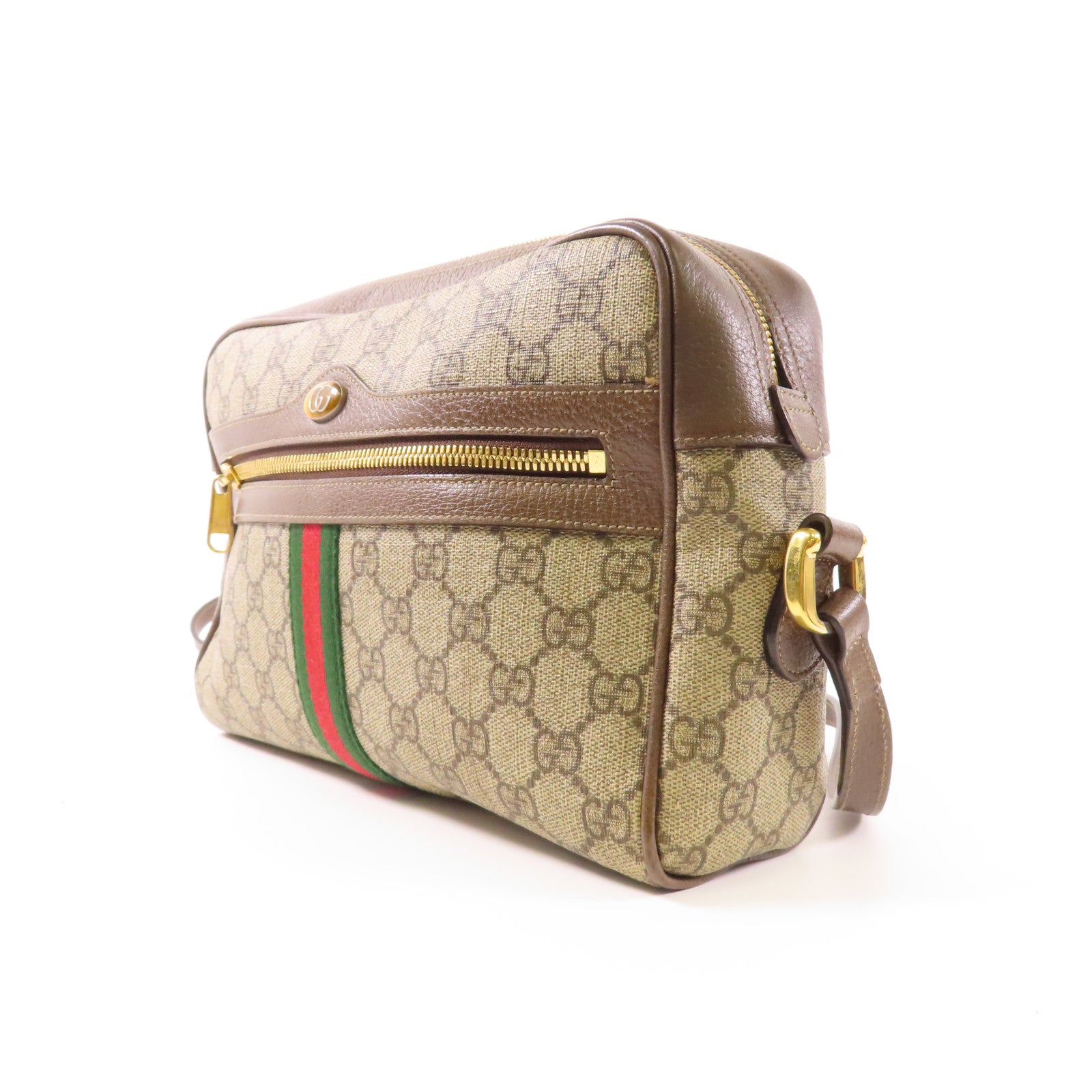 GUCCI GG GHW Ophidia Crossbody Bag Shoulder Bag 517080 Coated Canvas Brown
