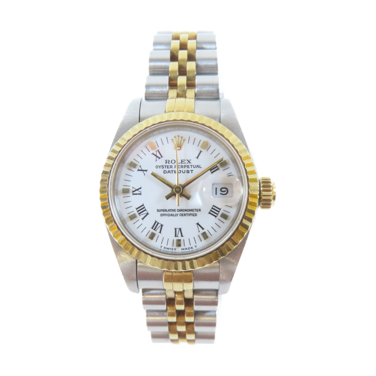ROLEX Datejust 18K黃金/不鏽鋼手錶自動機芯白色