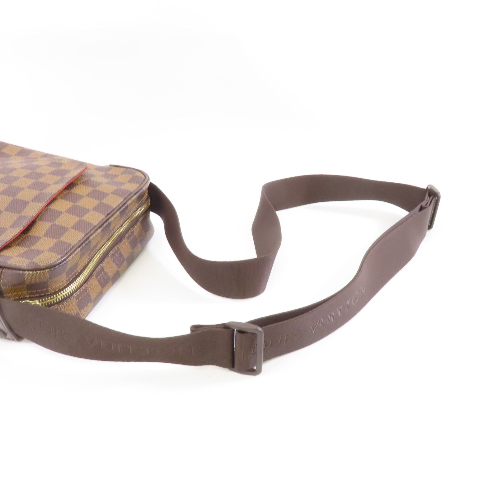 LOUIS VUITTON Damier Olav PM金扣肩背袋啡色