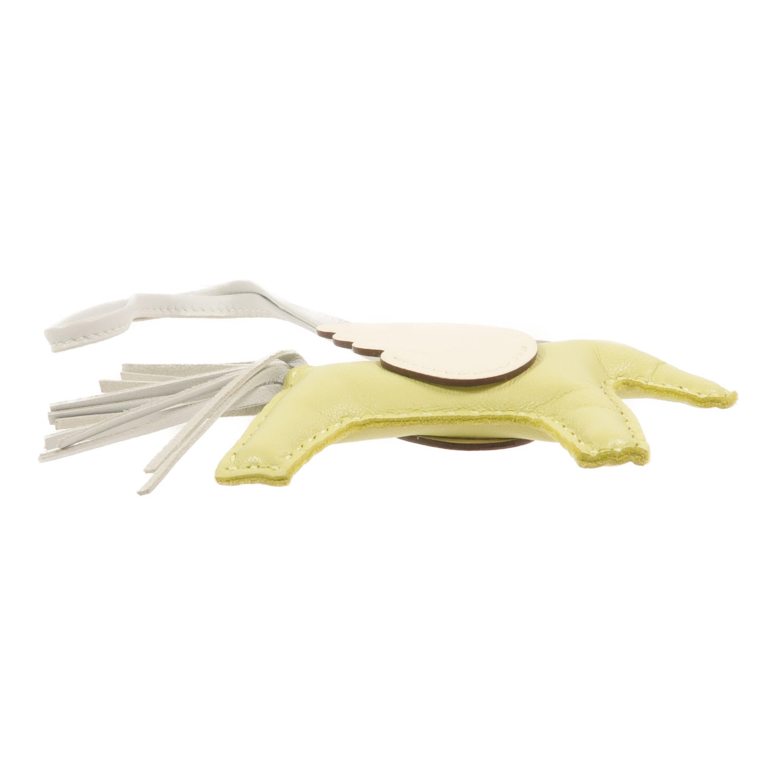 HERMES Milo皮革Rodeo Pegase PM掛飾Jaune Bourgeon/Nata