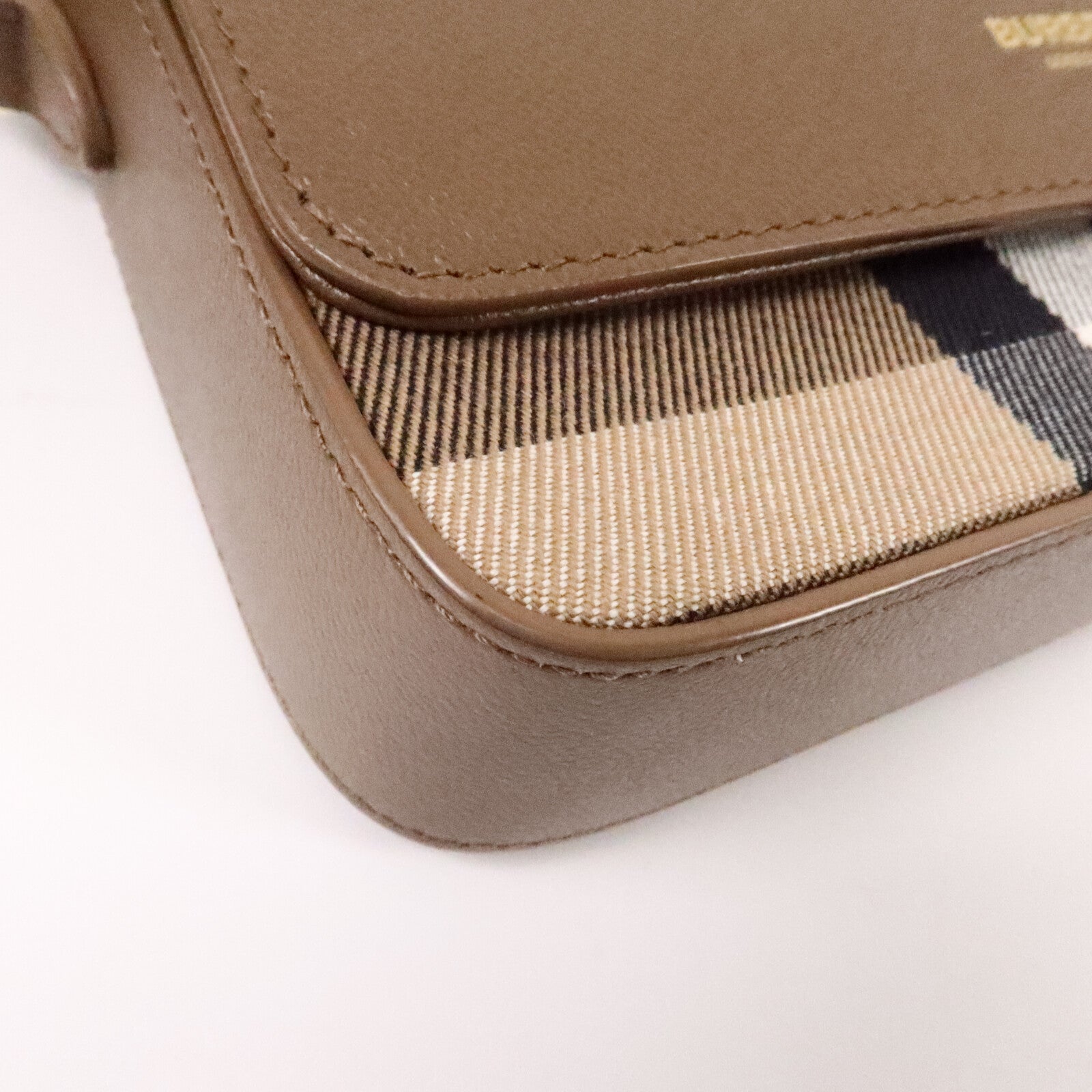 BURBERRY 帆布/牛皮皮革Hampshire肩背袋