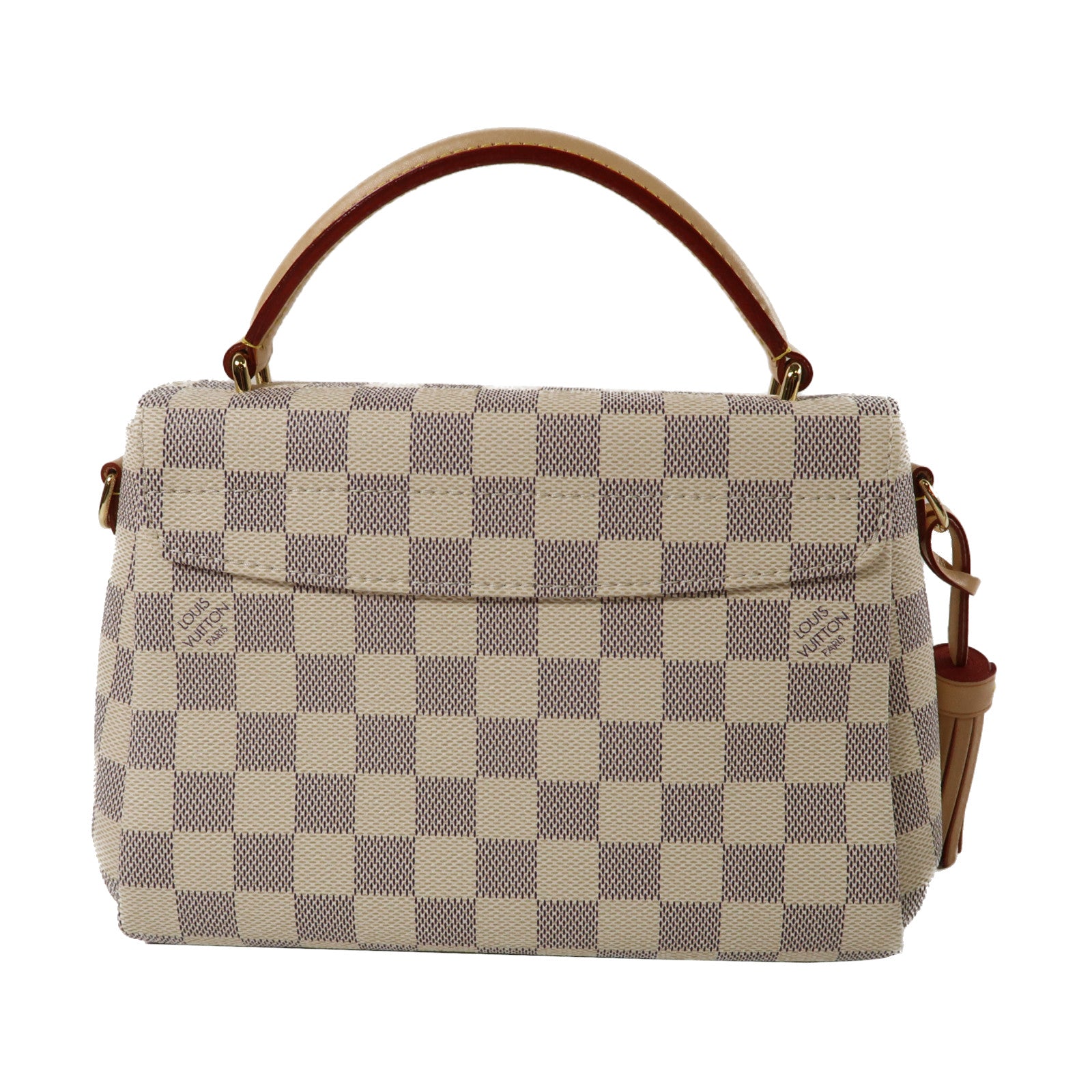 LOUIS VUITTON Damier Azur Croisette 2 Way Shoulder Bag金扣手挽肩背兩用袋白色