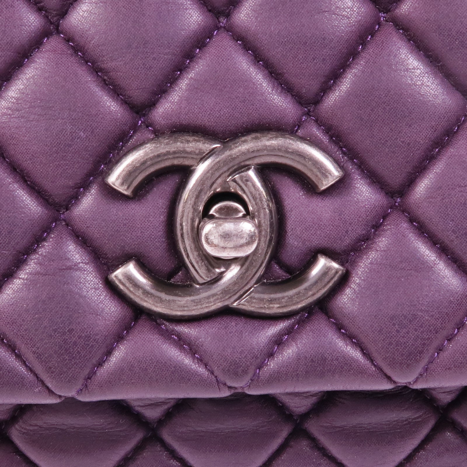 CHANEL 牛皮皮革Chain Shoulder銀扣鏈帶肩背袋