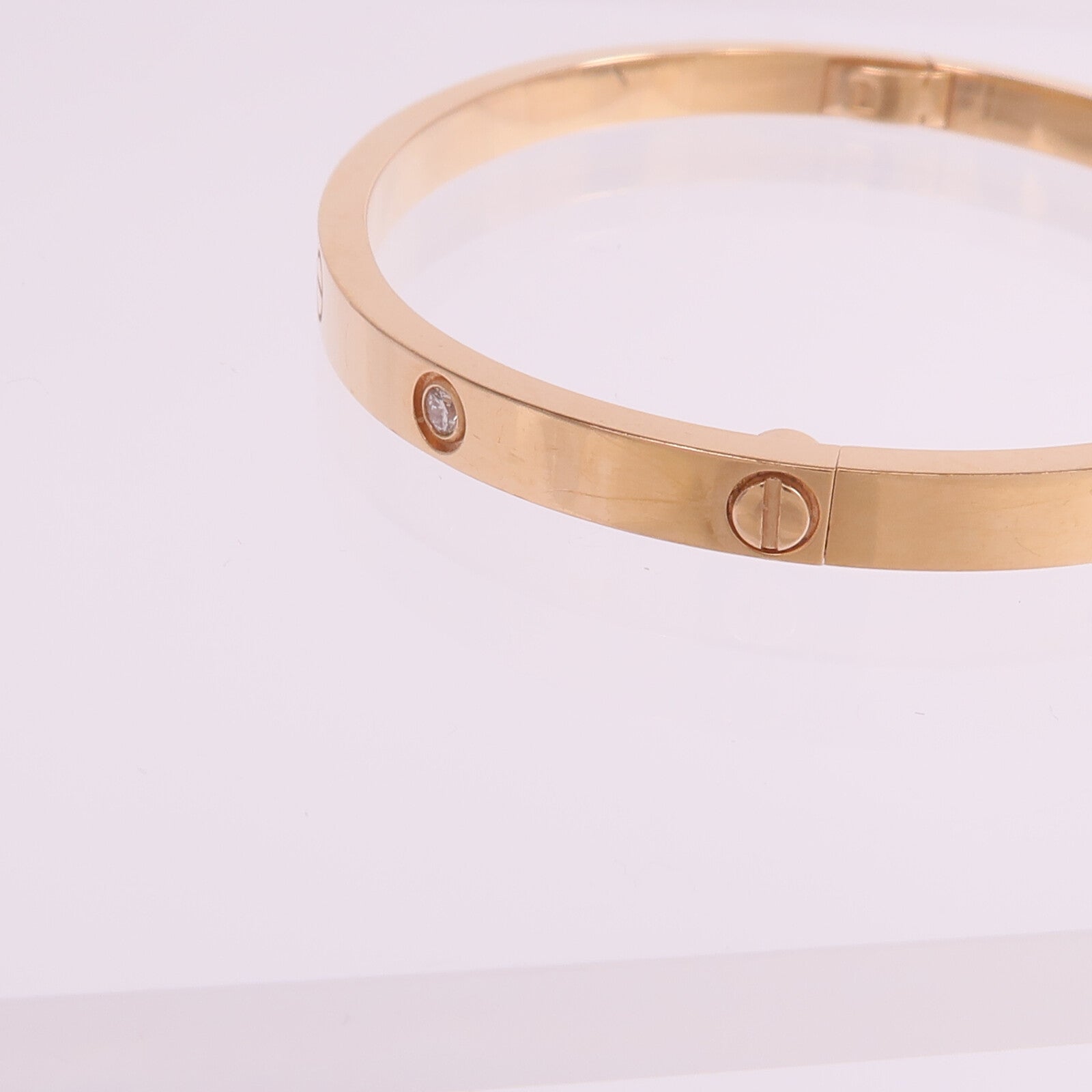 CARTIER 18K玫瑰金Love Bracelet Small Model 6 Diamonds鑽石手鐲Cartier#15