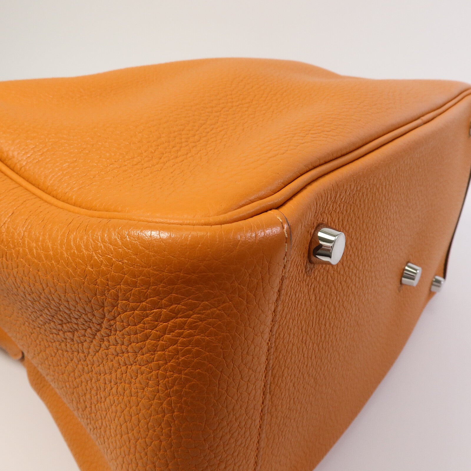 HERMES Clemence皮革Lindy 30手挽肩背兩用袋Orange
