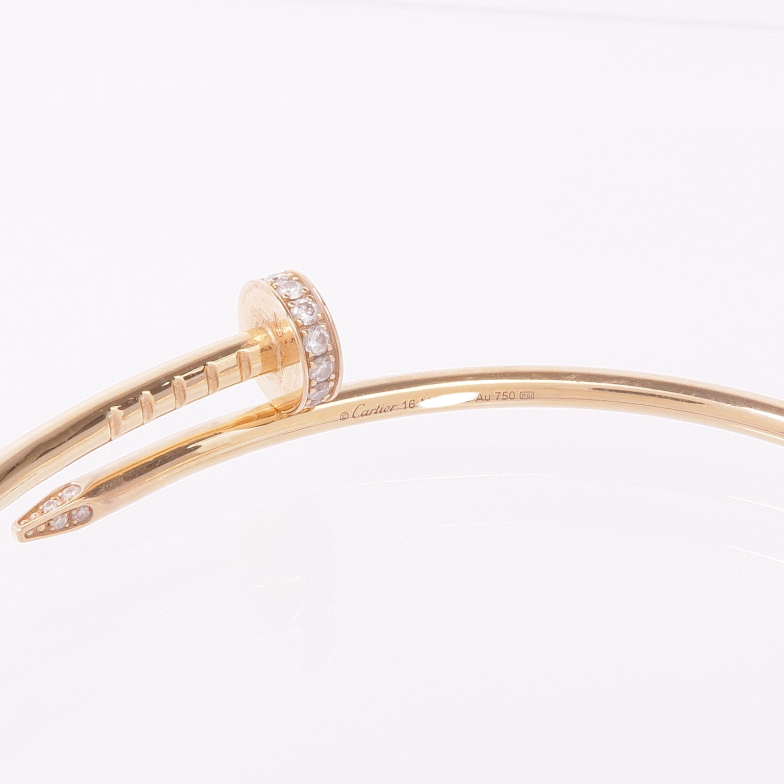 CARTIER 18K玫瑰金Juste un Clou鑽石手鐲Cartier#16