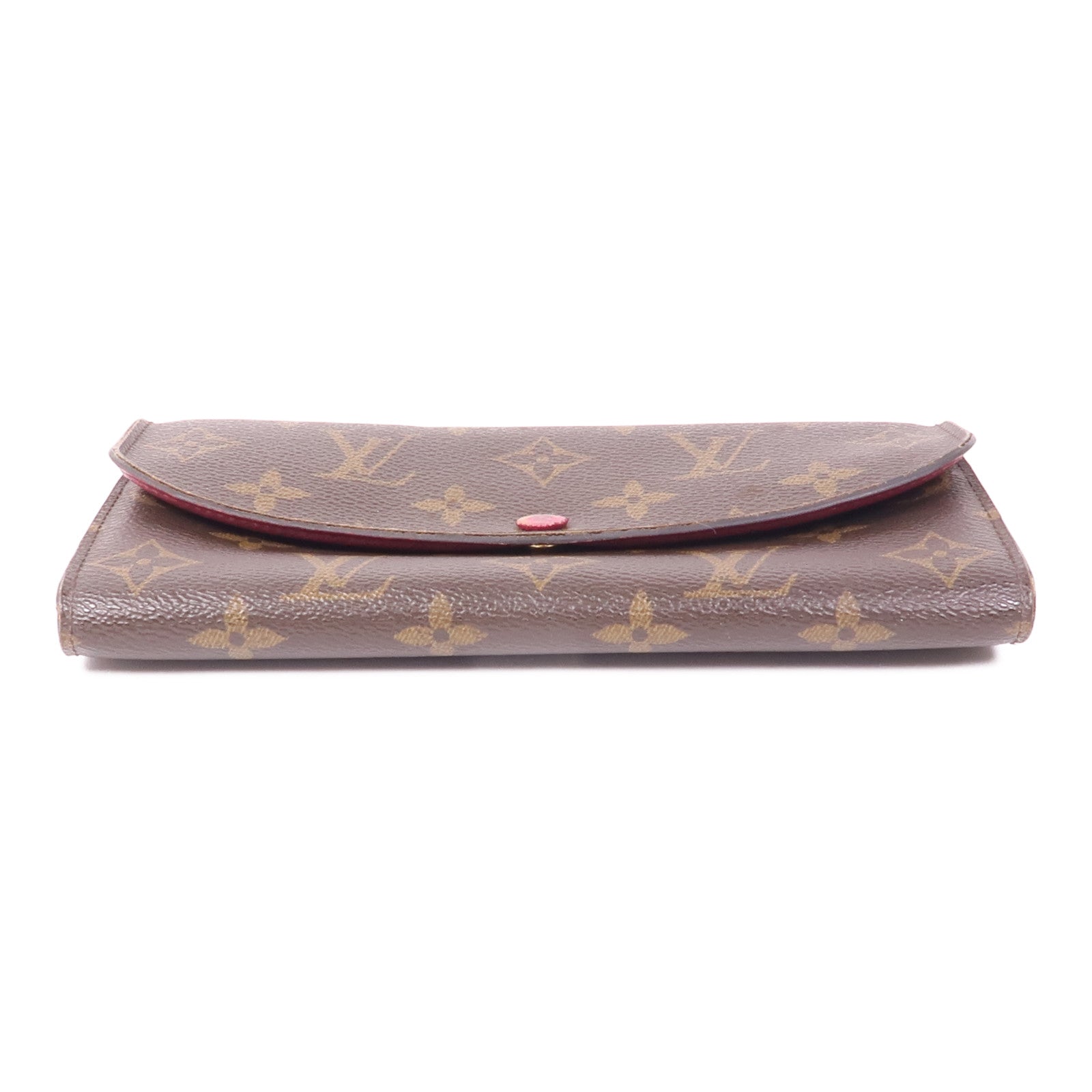 LOUIS VUITTON LV GHW Emilie Long Wallet M60697 Monogram Brown Red
