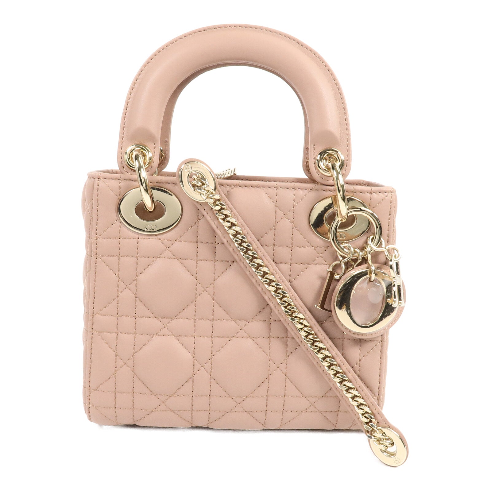 Dior 牛皮皮革Lady Dior Mini手挽肩背兩用袋