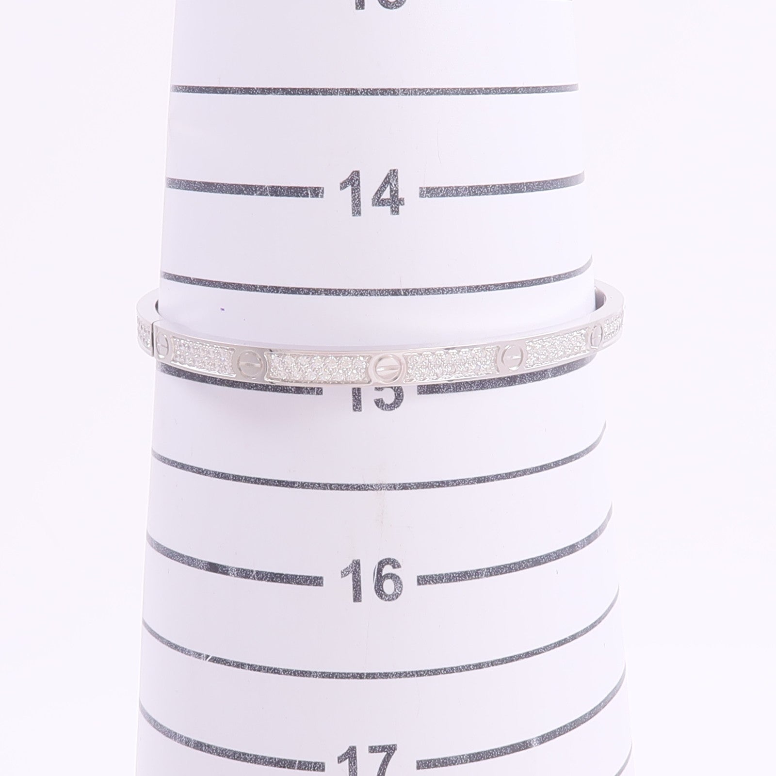 CARTIER 18K白金Love Bracelet Small Model Paved鑽石手鐲