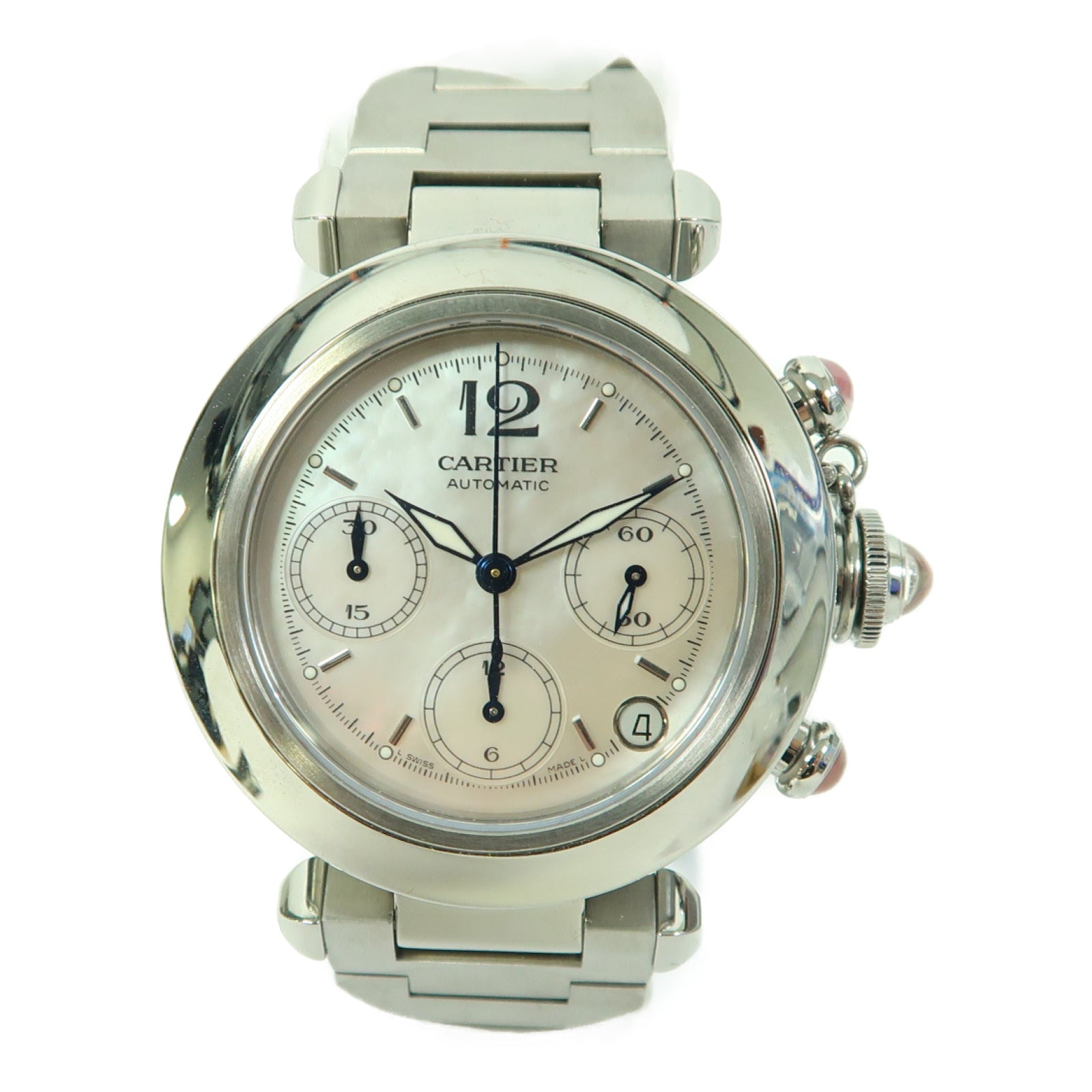 CARTIER Pasha C不鏽鋼手錶自動機芯銀色