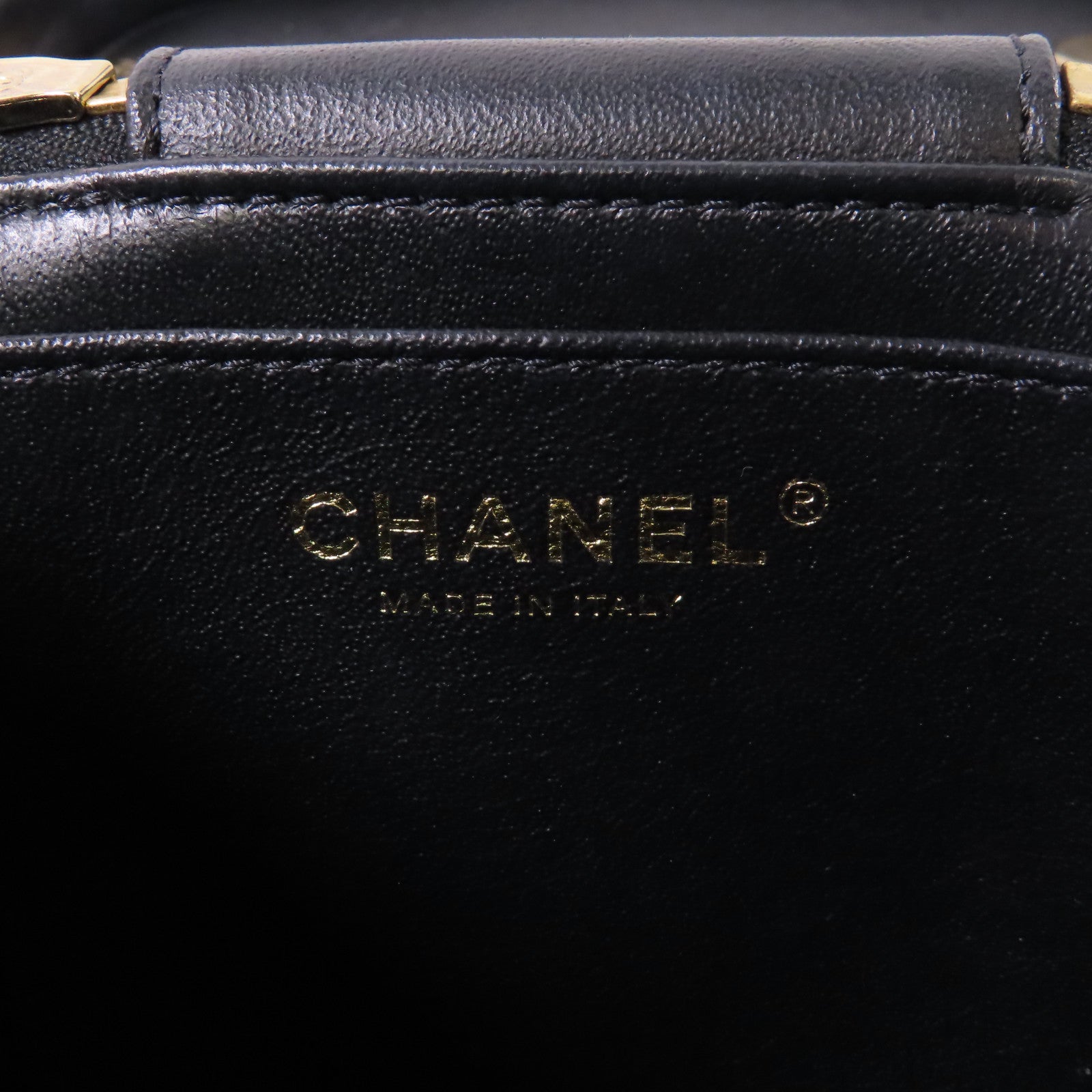 CHANEL CC GHW Trendy CC Vanity Case 2 Way Shoulder Bag Lambskin Leather Black