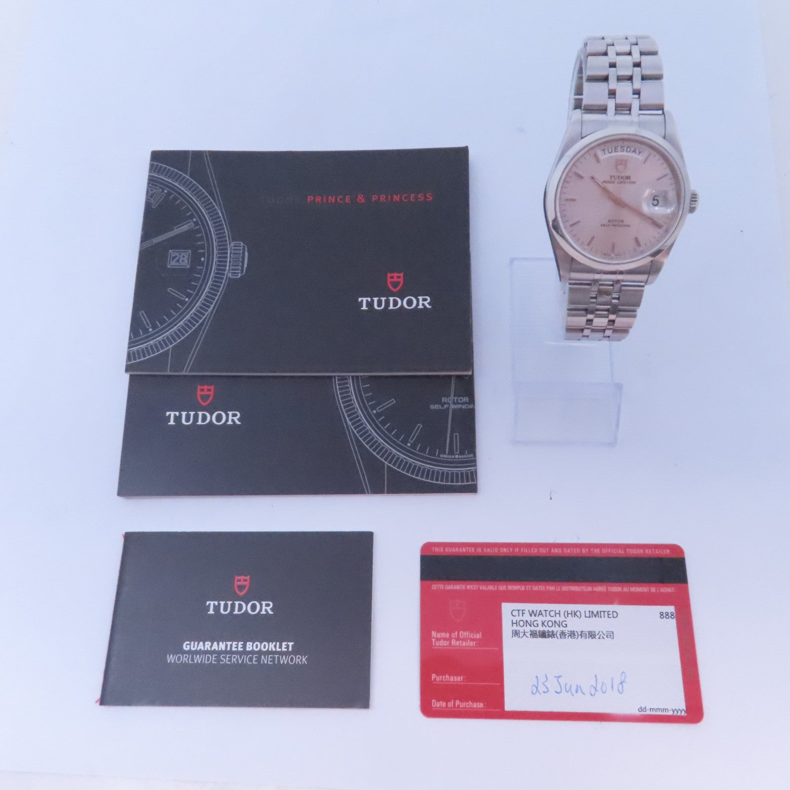 TUDOR Prince Date不鏽鋼手錶自動機芯銀色