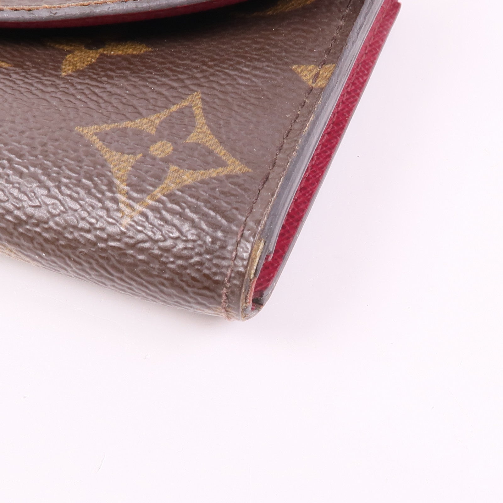 LOUIS VUITTON LV GHW Emilie Long Wallet M60697 Monogram Brown Red