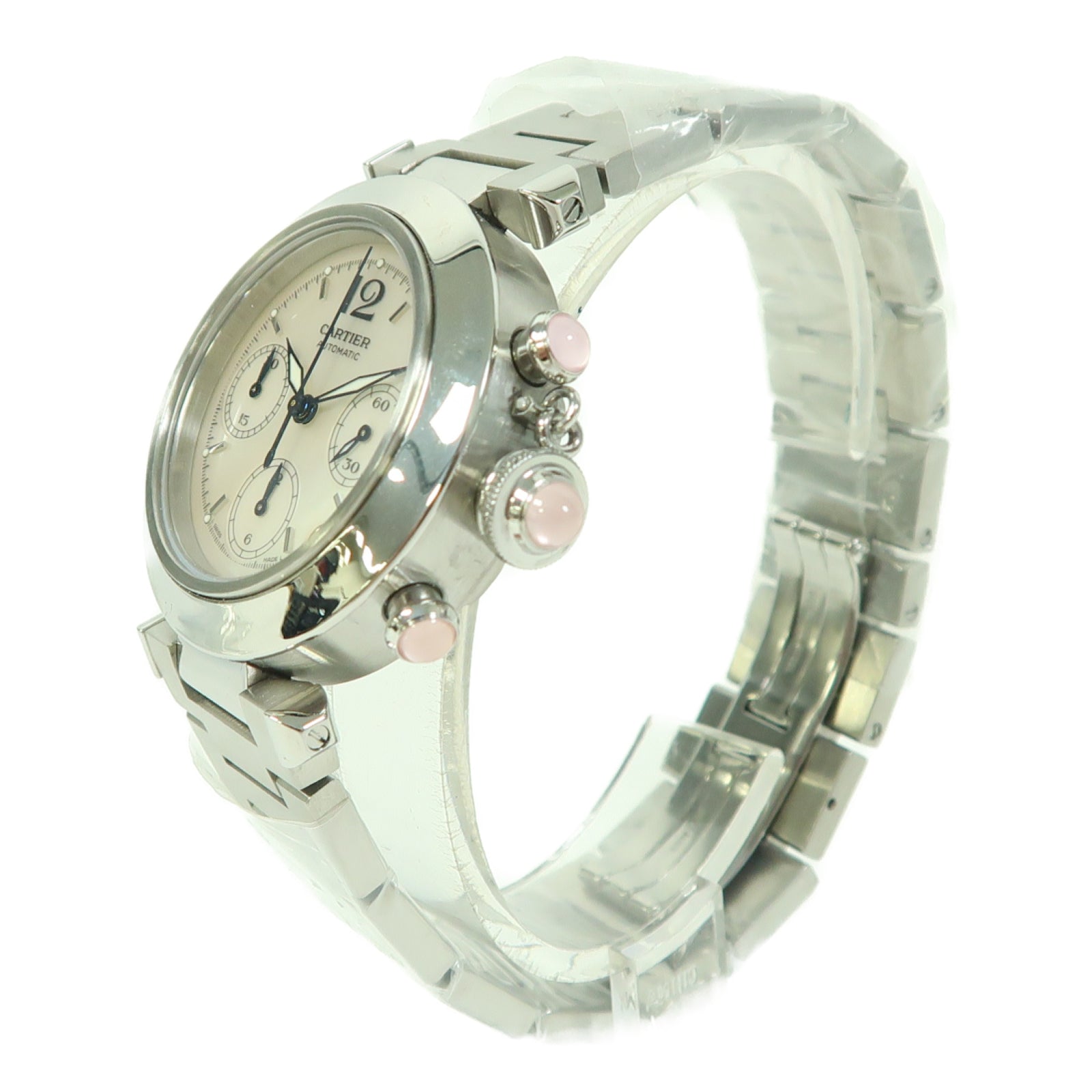 CARTIER Pasha C不鏽鋼手錶自動機芯銀色