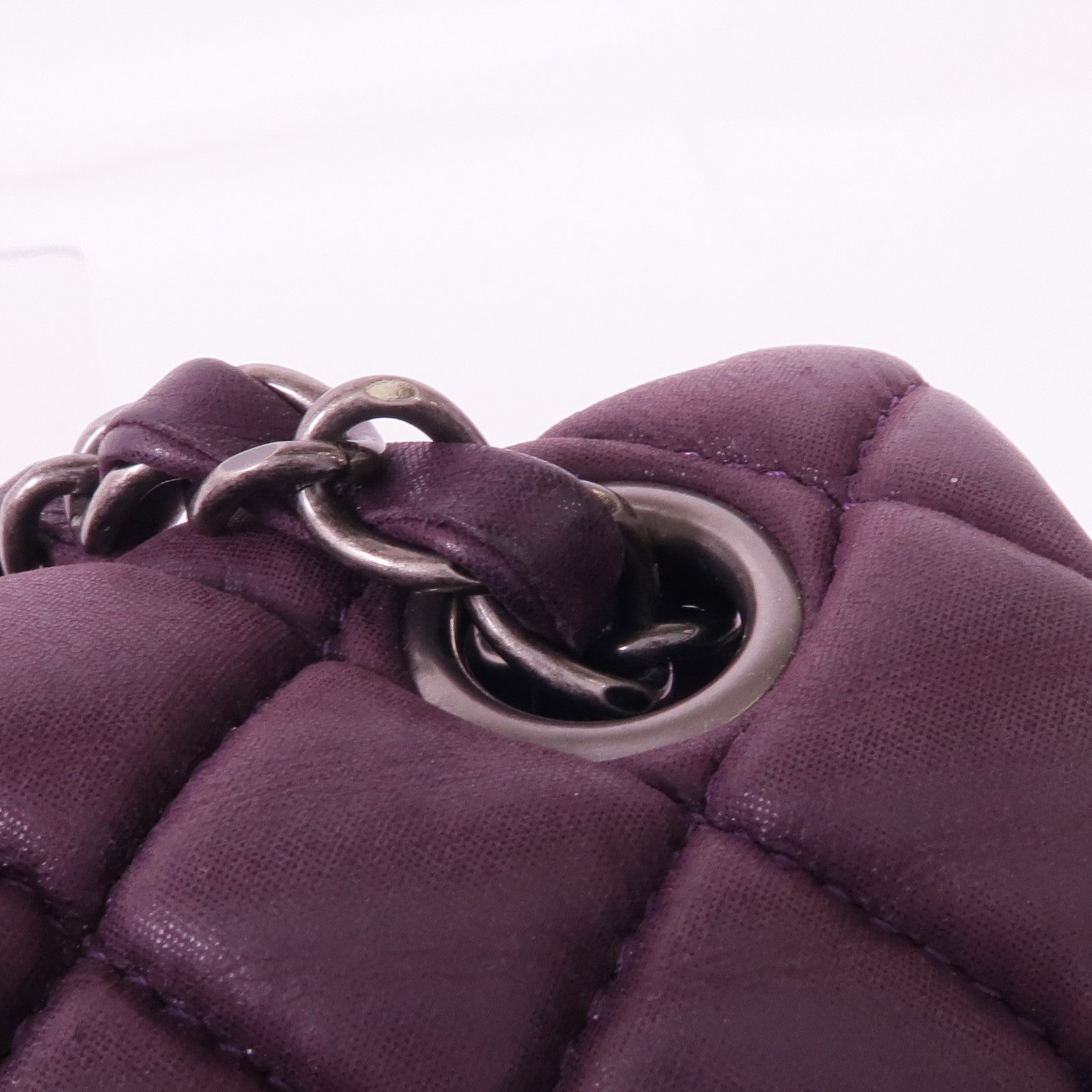 CHANEL 牛皮皮革Chain Shoulder銀扣鏈帶肩背袋