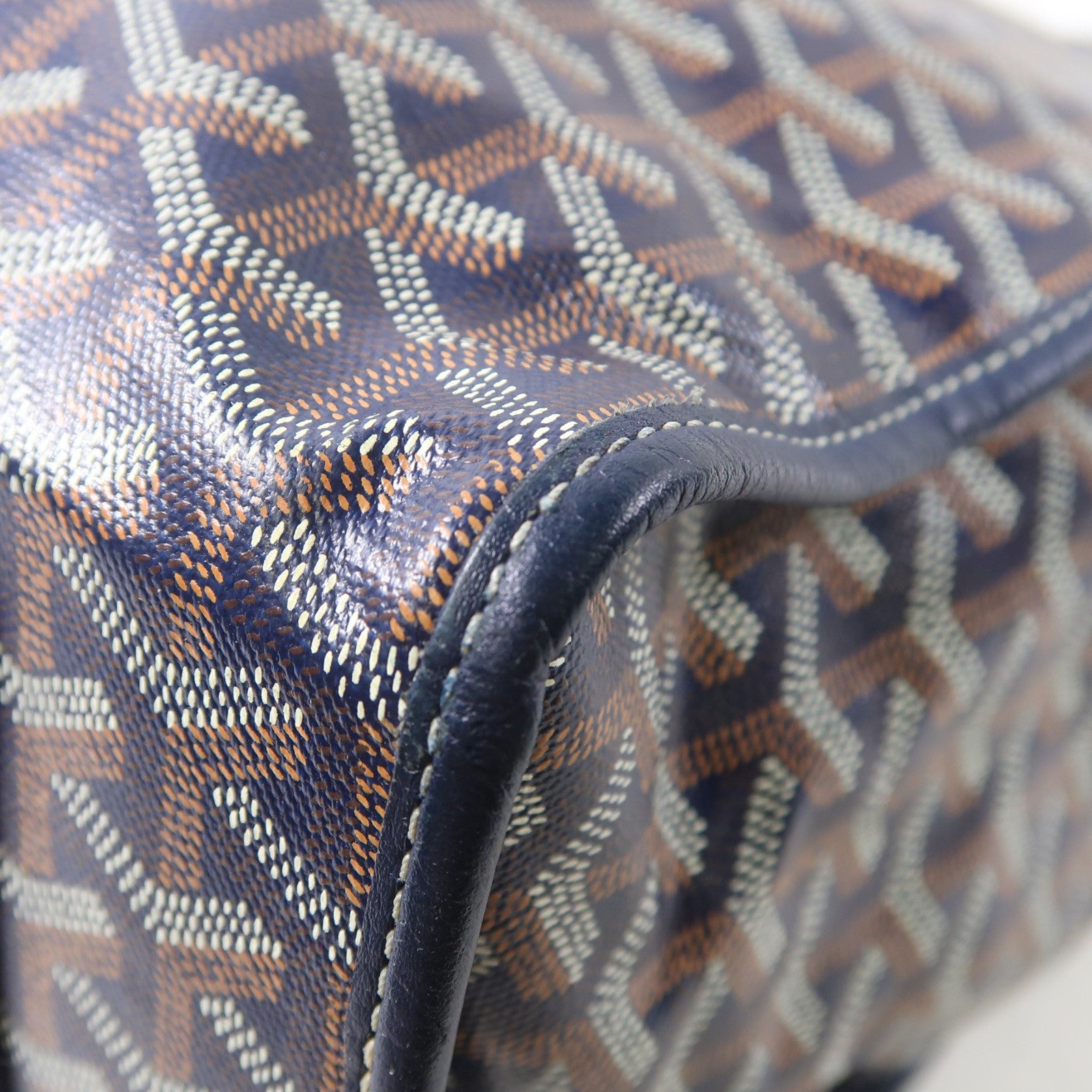 GOYARD 塗層帆布Saint Leger銀扣背包手挽袋兩用深藍色