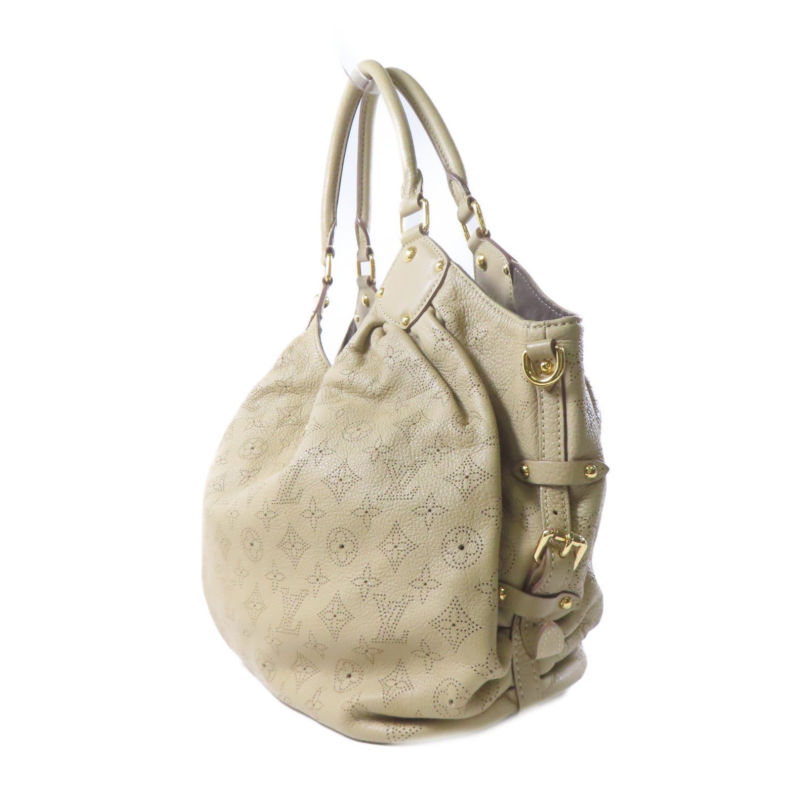 LOUIS VUITTON Mahina Mahina Neo L金扣肩背袋淺啡色