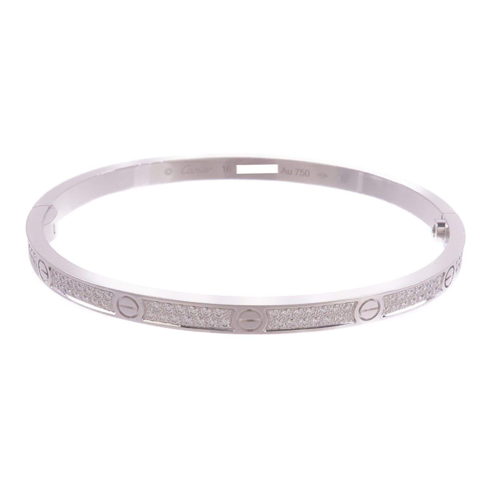 CARTIER 18K白金Love Bracelet Small Model Paved鑽石手鐲