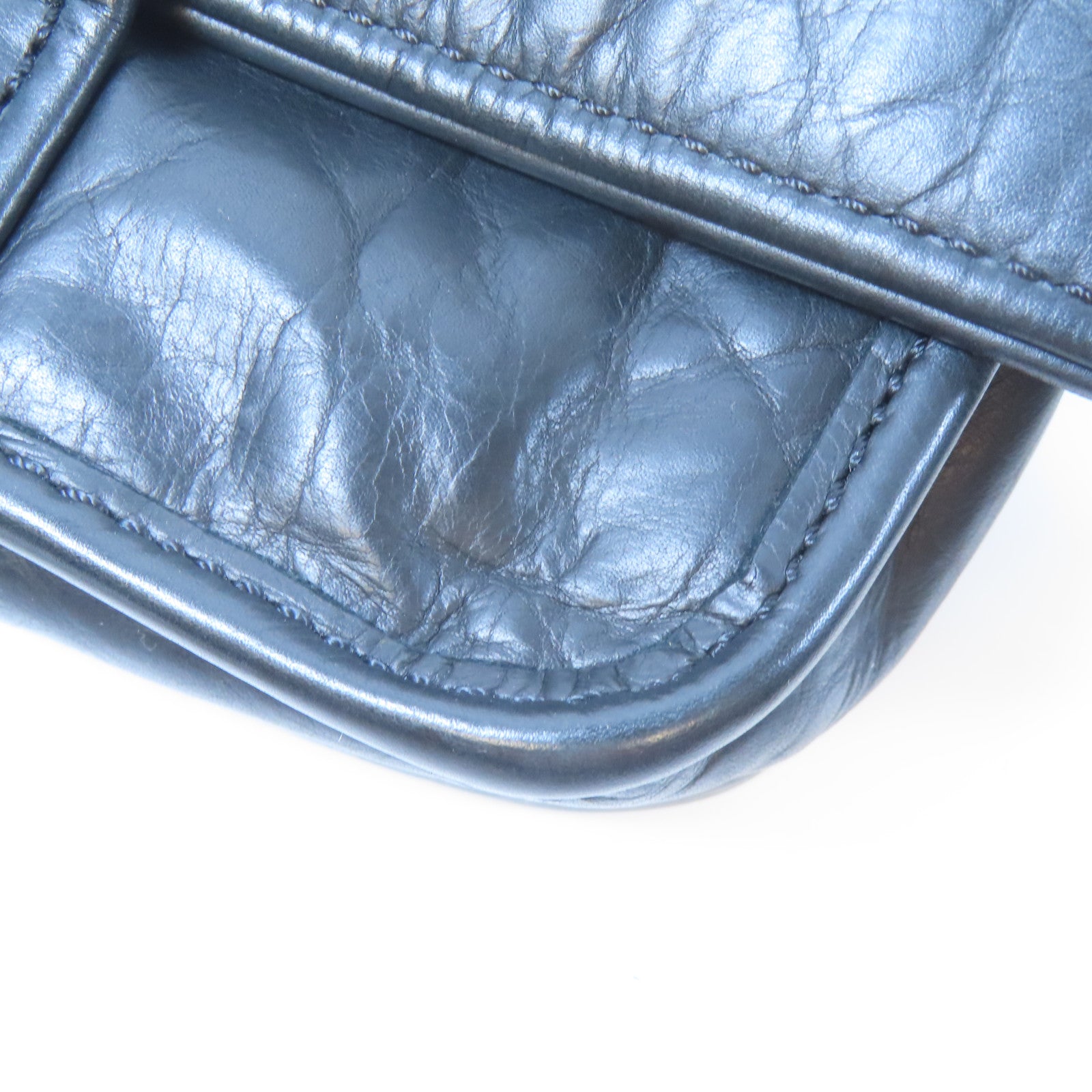 CHANEL 【激減優惠】菱格牛皮皮革Waist Bag銀扣腰包黑色