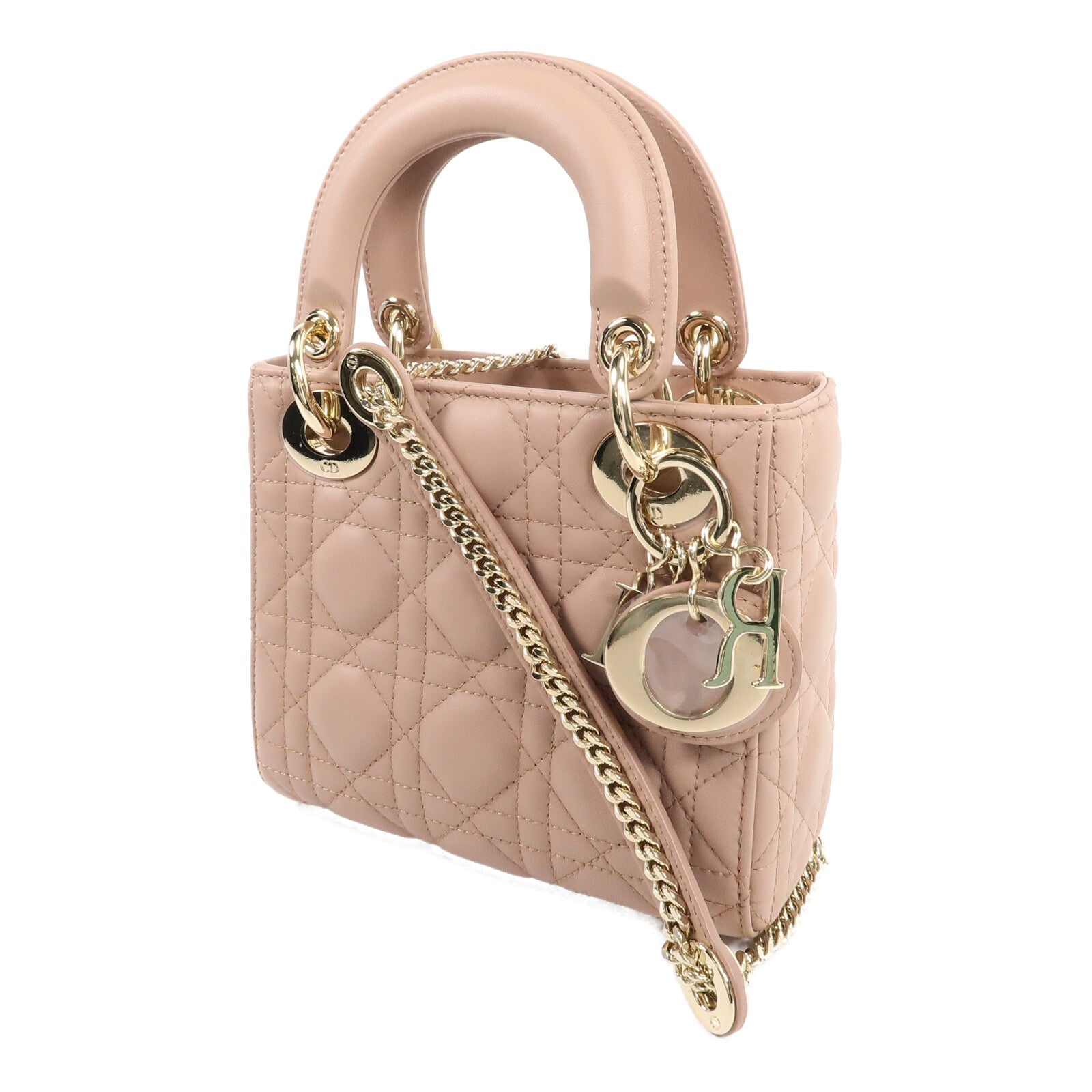 Dior 牛皮皮革Lady Dior Mini手挽肩背兩用袋