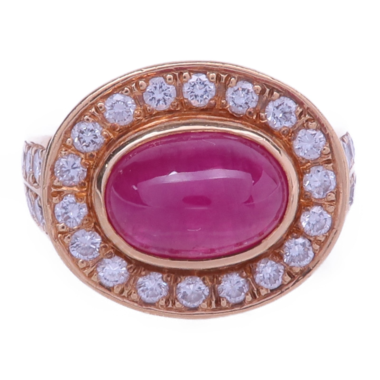 JEWELRY 18K黃金/紅寶石/鑽石Ruby Diamond Ring戒指US#5.75