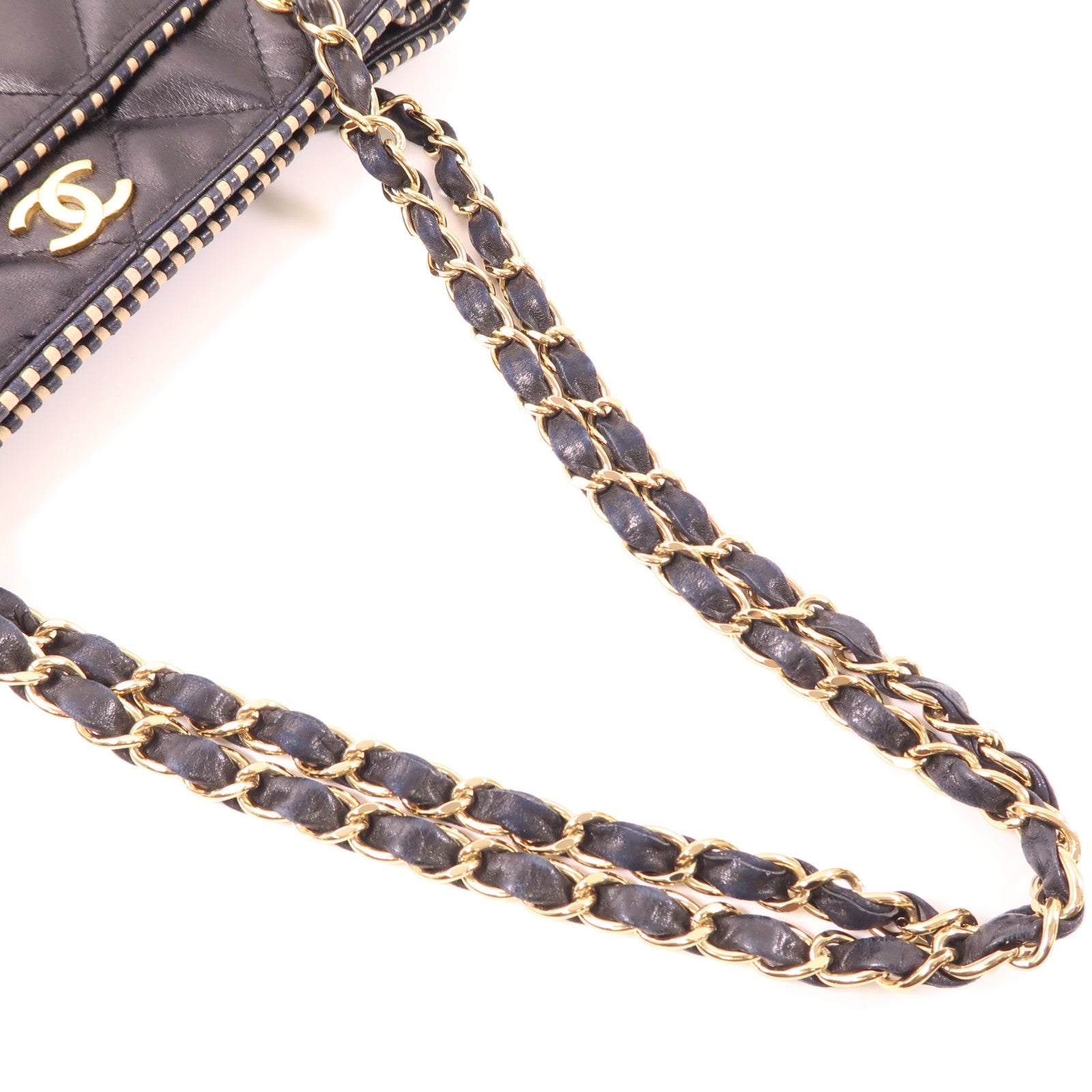 CHANEL 牛皮皮革2 Way Bag金扣鏈帶肩背袋