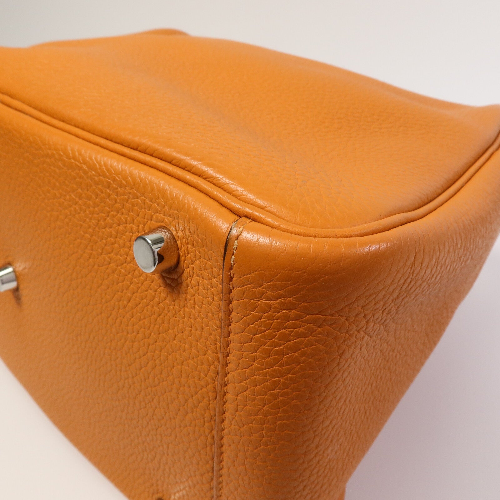 HERMES Clemence皮革Lindy 30手挽肩背兩用袋Orange