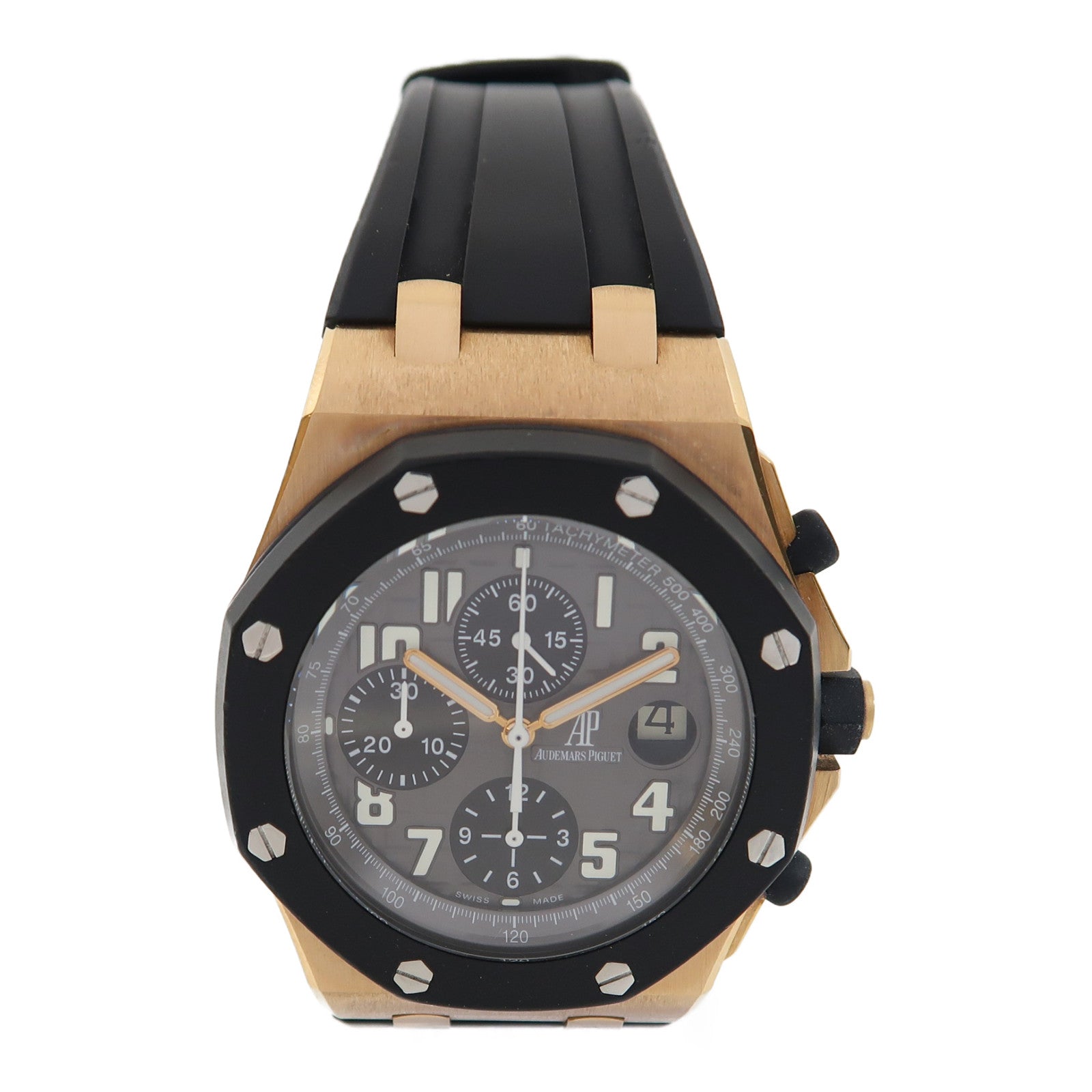AUDEMARS PIGUET Royal Oak Offshore Chronograph 18K玫瑰金/橡膠帶手錶自動機芯灰色
