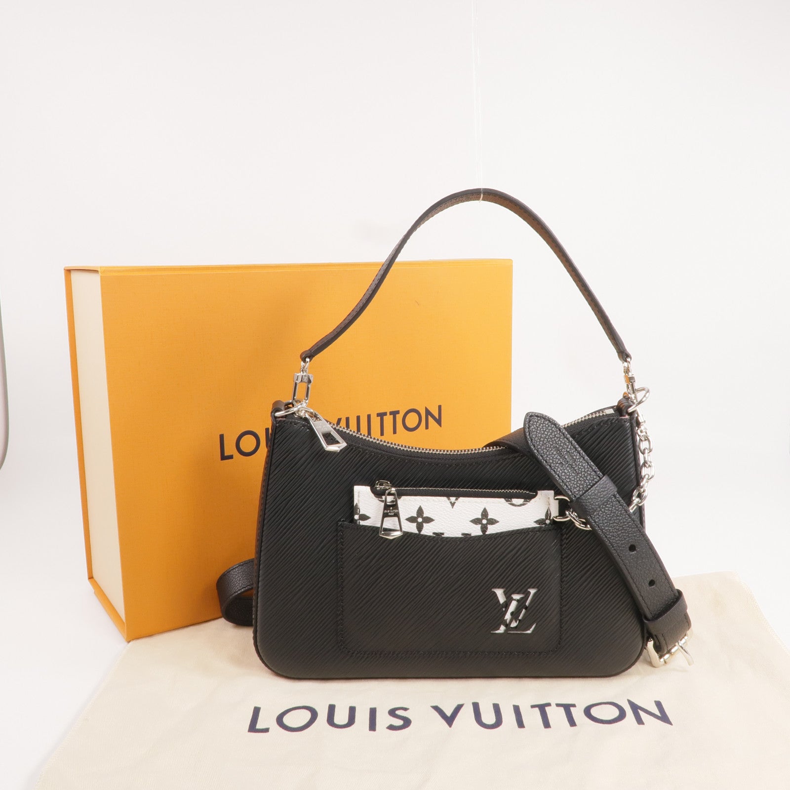 LOUIS VUITTON Epi Marelle銀扣手挽肩背兩用袋