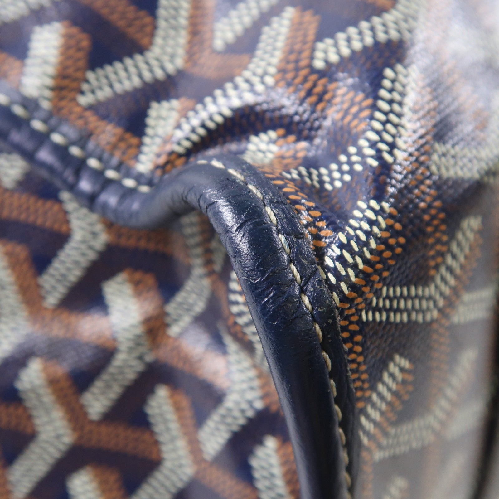 GOYARD 塗層帆布Saint Leger銀扣背包手挽袋兩用深藍色