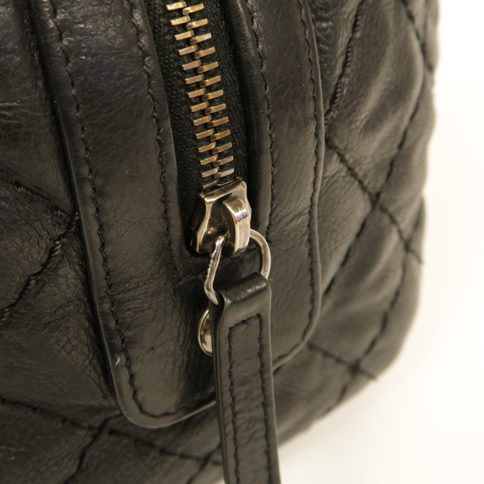 CHANEL 【激減優惠】菱格牛皮皮革Chain Shoulder Bag銀扣鏈帶肩背袋黒色