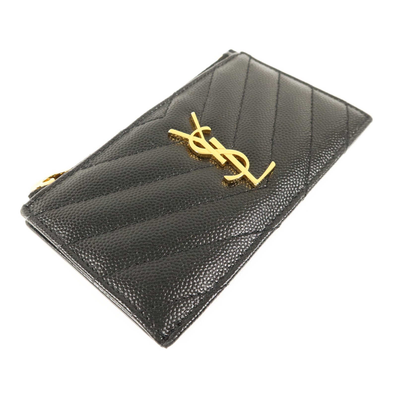 SAINT LAURENT 牛皮皮革Card Case金扣卡片套