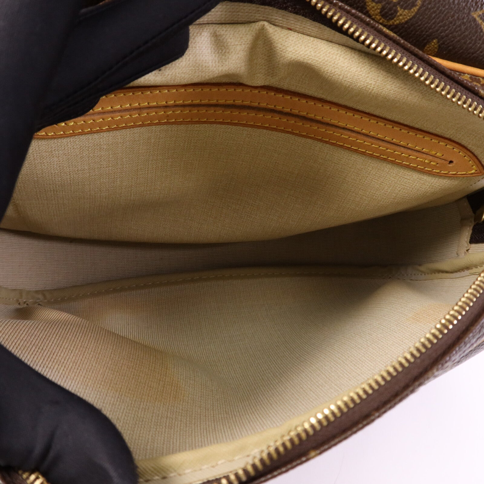 LOUIS VUITTON Monogram Reporter PM金扣肩背袋棕色