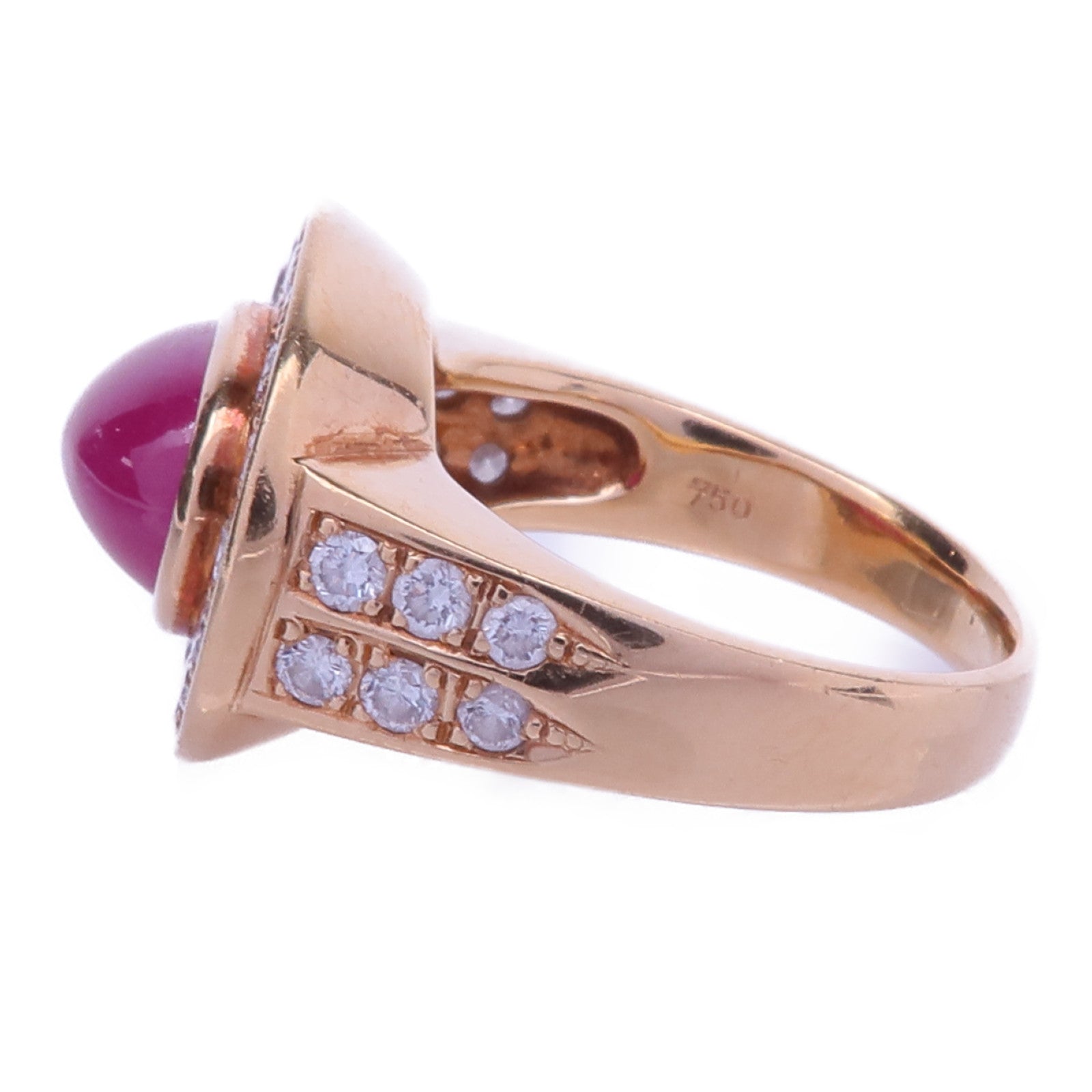 JEWELRY 18K黃金/紅寶石/鑽石Ruby Diamond Ring戒指US#5.75