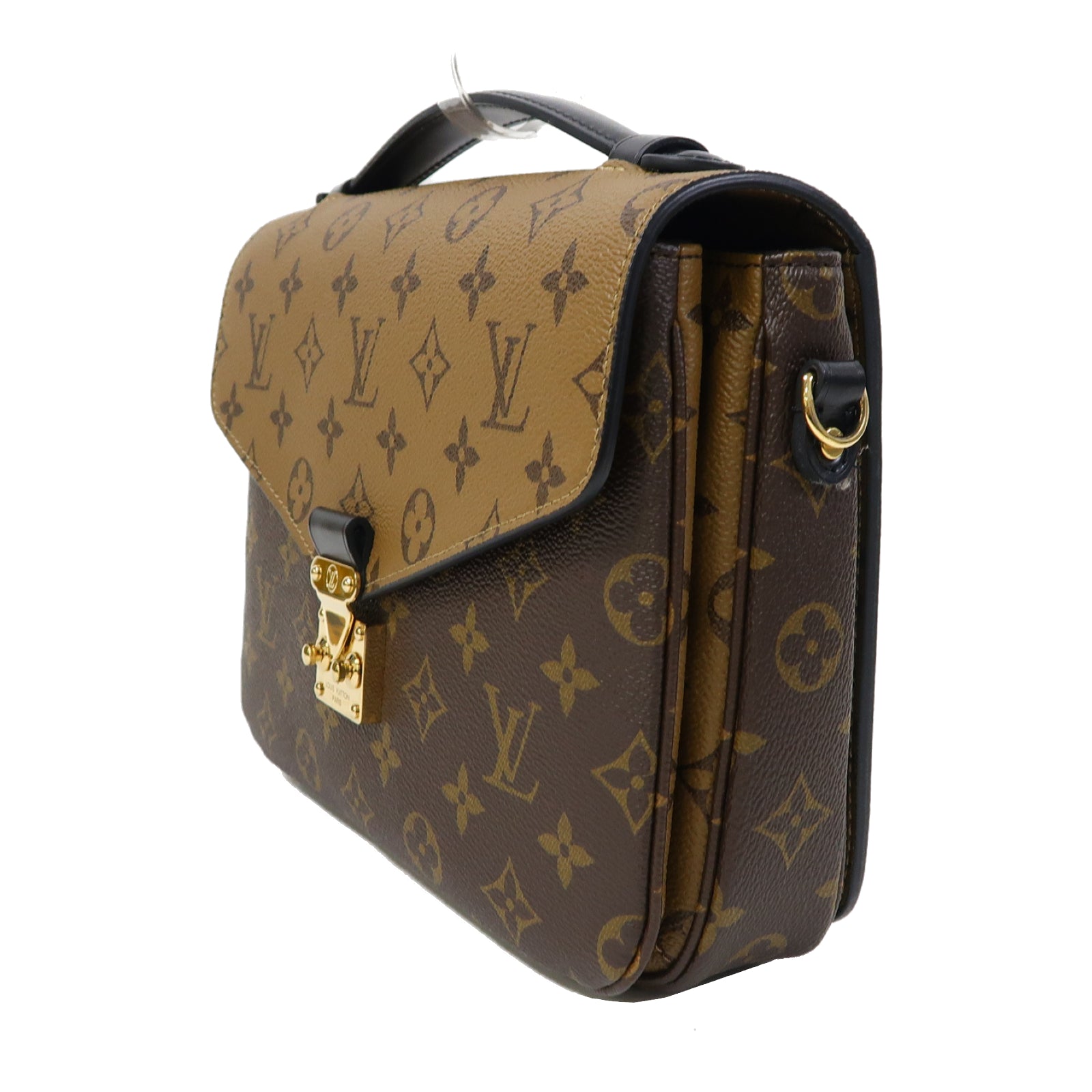LOUIS VUITTON Monogram Reverse Pochette Métis金扣手挽肩背兩用袋啡色