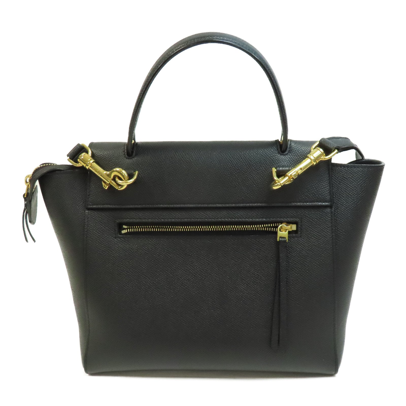 CELINE 牛皮皮革Belt Bag金扣手挽肩背兩用袋黑色