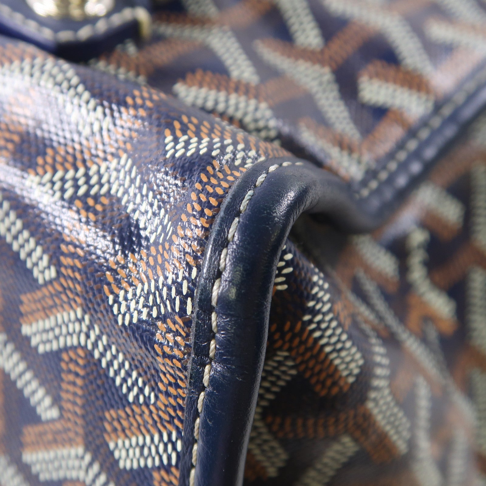 GOYARD 塗層帆布Saint Leger銀扣背包手挽袋兩用深藍色