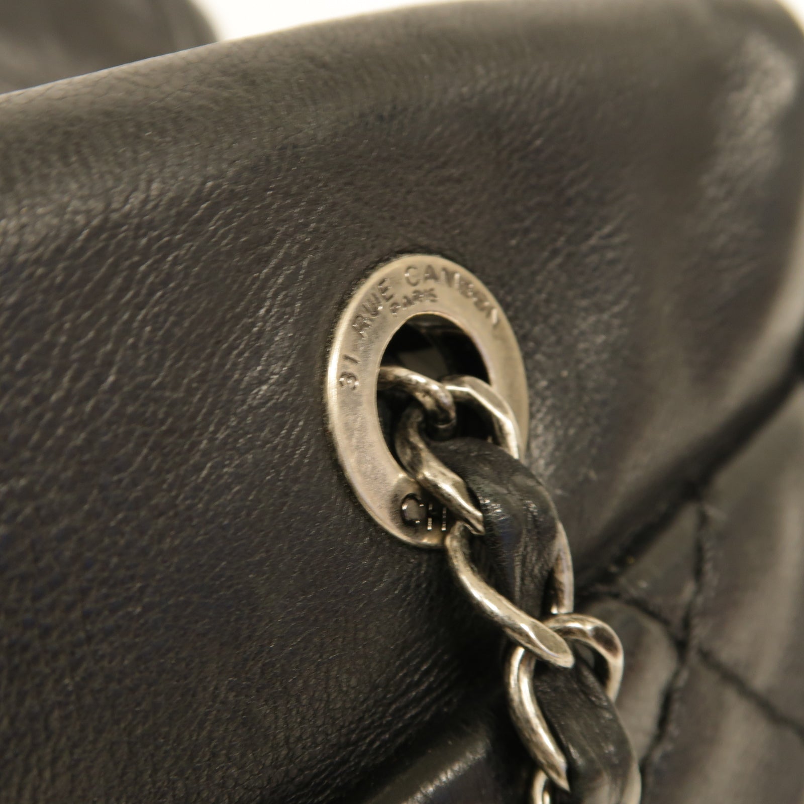 CHANEL 【激減優惠】菱格牛皮皮革Chain Shoulder Bag銀扣鏈帶肩背袋黒色